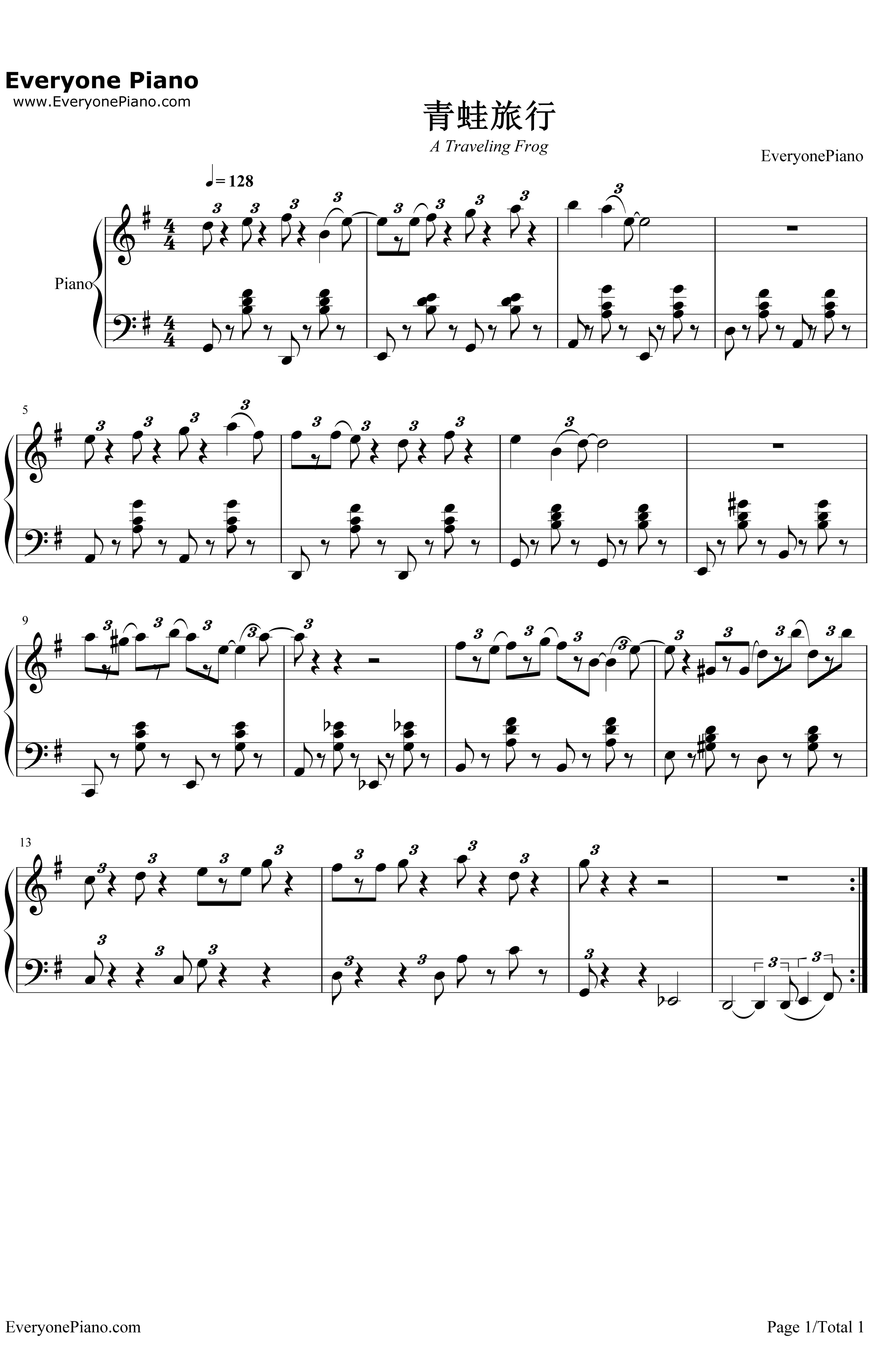青蛙旅行钢琴谱-HIT-POINT1