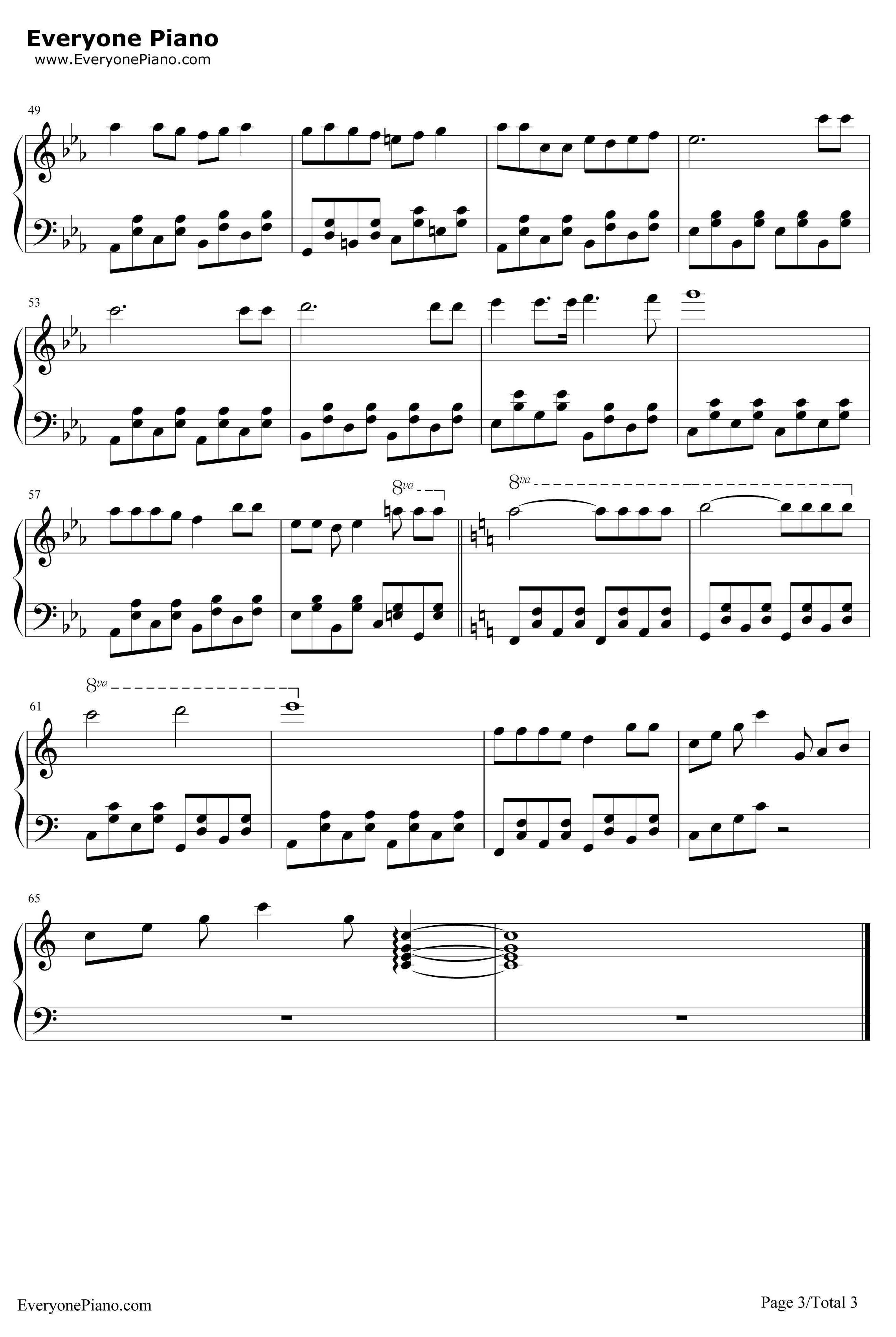 高音厨音域テスト钢琴谱-初音ミク3