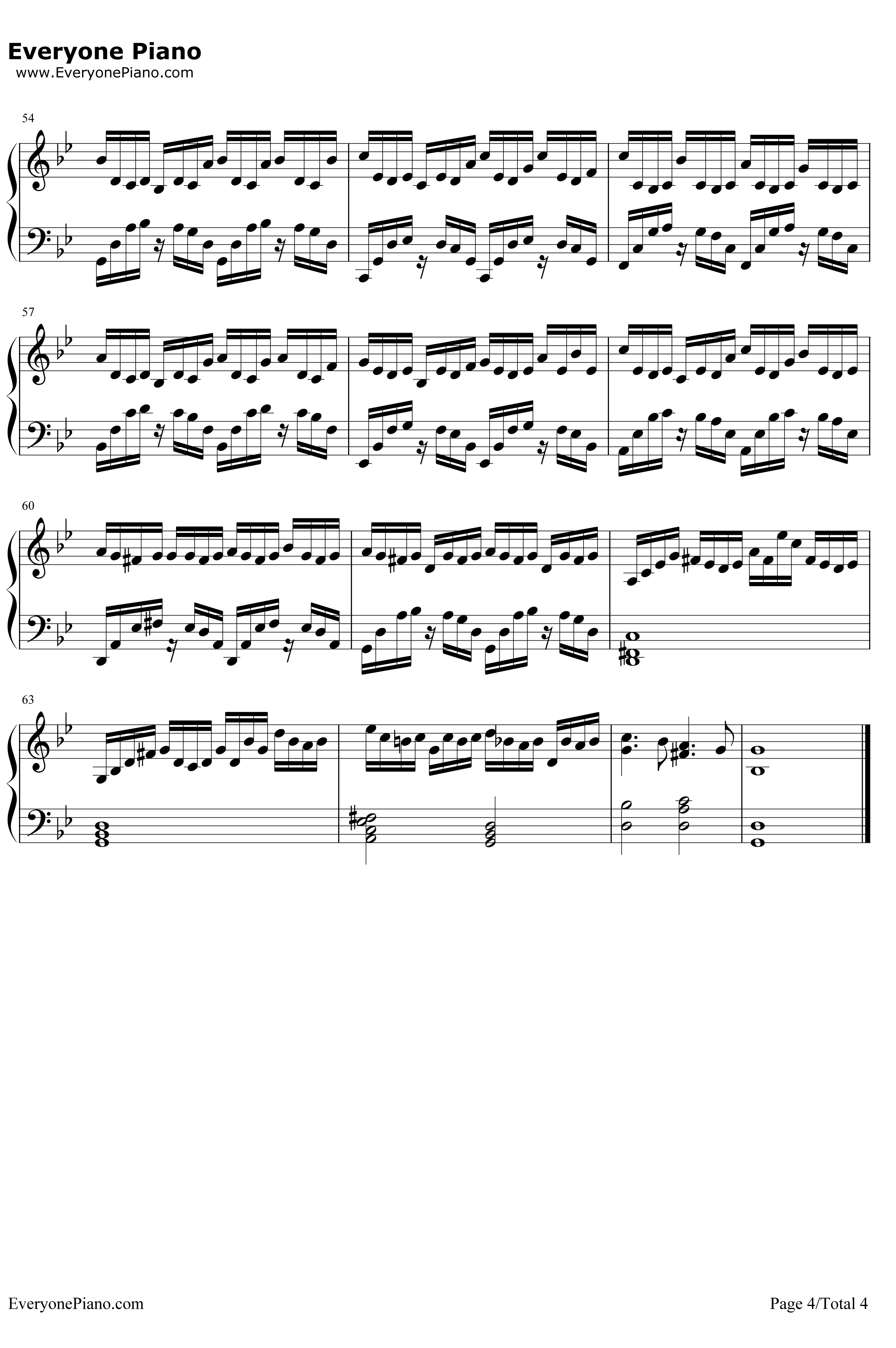 g小调的巴赫钢琴谱-巴赫-平均律变奏曲4