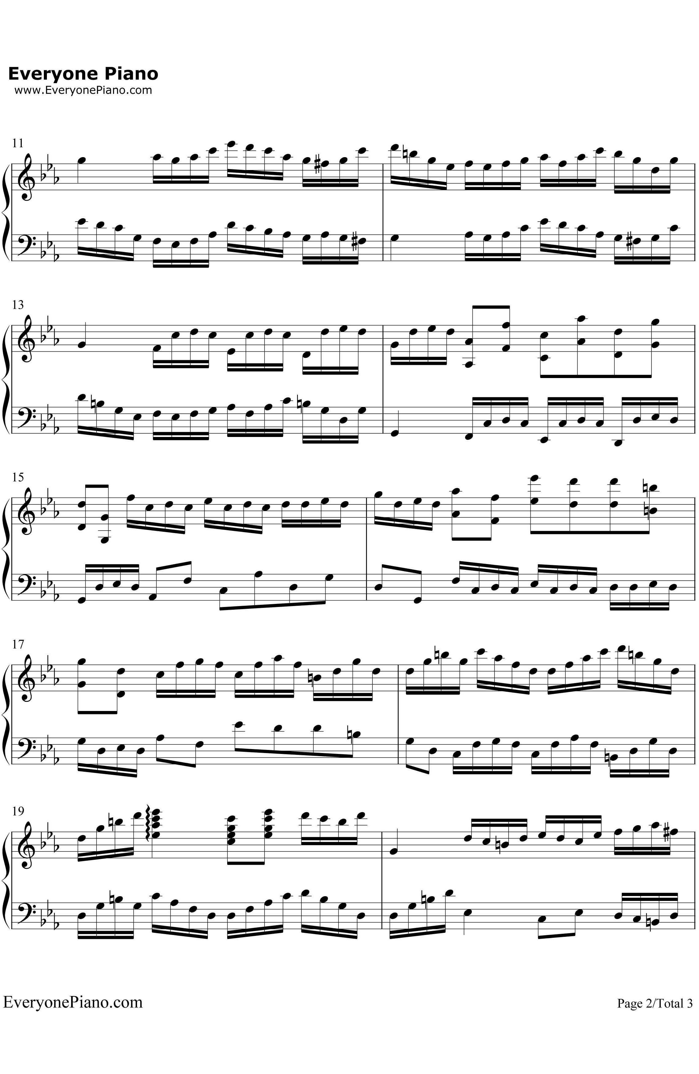 玫瑰卡农钢琴谱-巴哈贝尔Pachelbel2