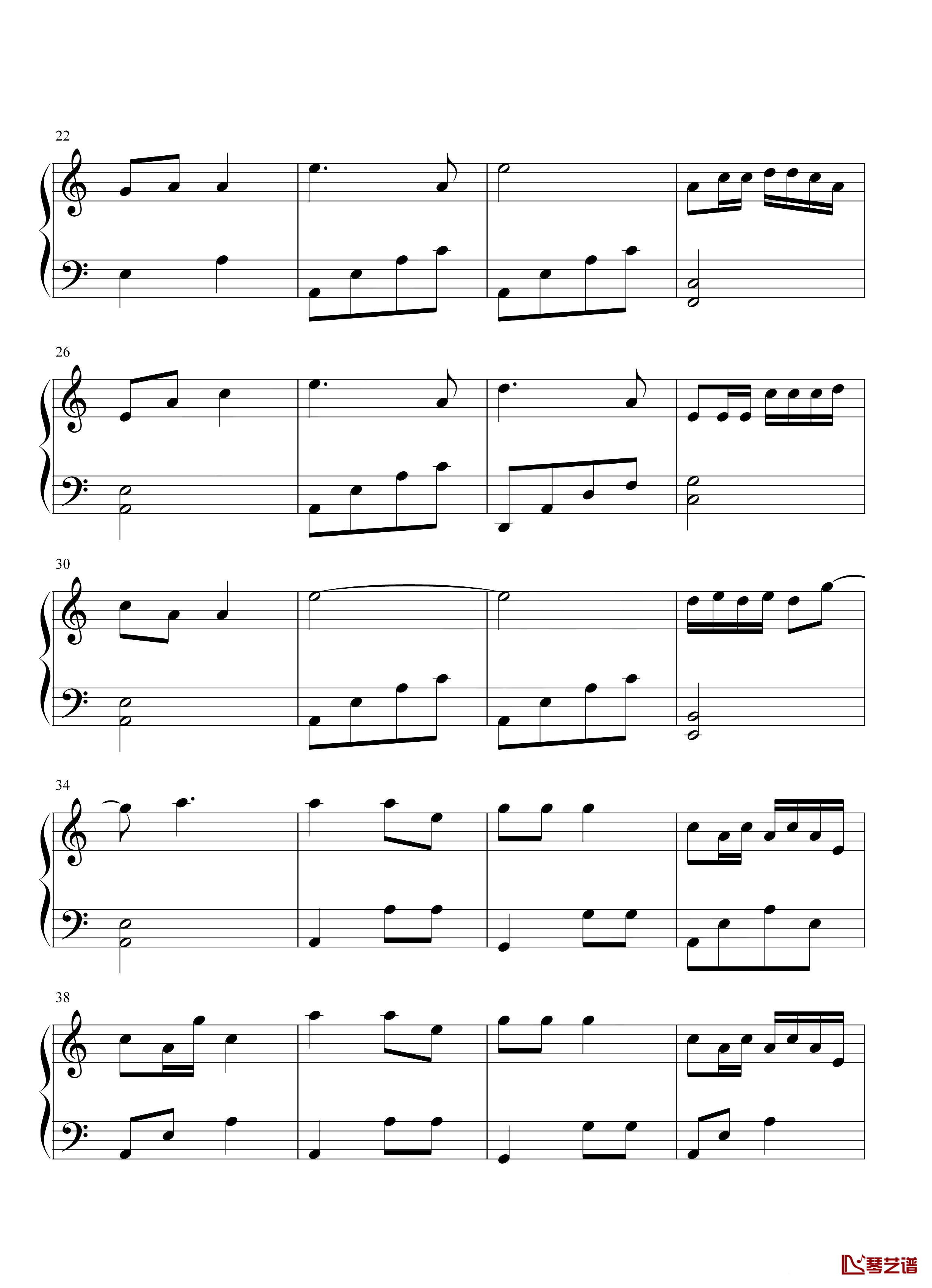 山路十八弯钢琴谱-C调简单版-李琼-实力唱将的天籁高音！2