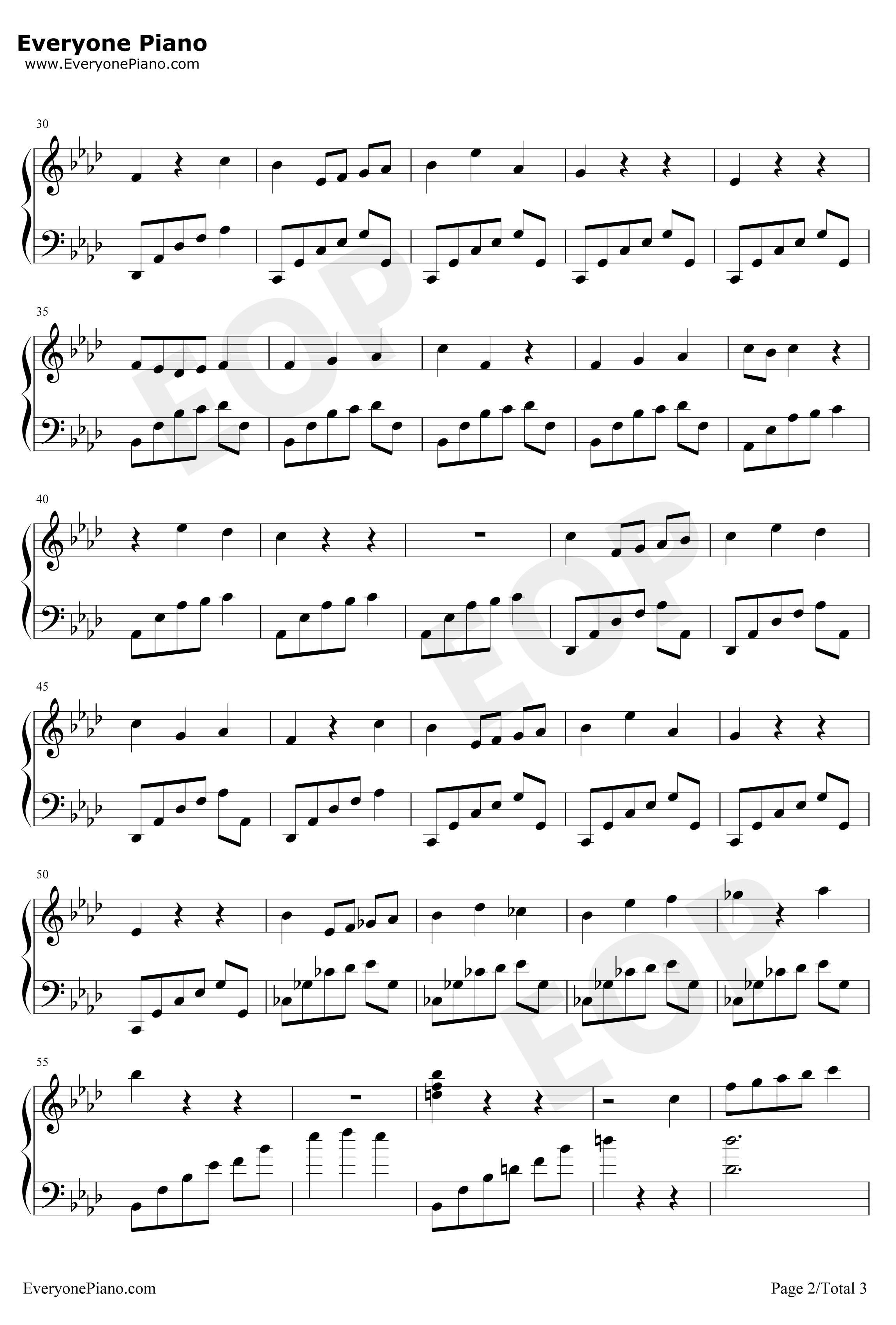 降り続く雨の街で钢琴谱-Manack作曲-LittleBusters!游戏音乐2