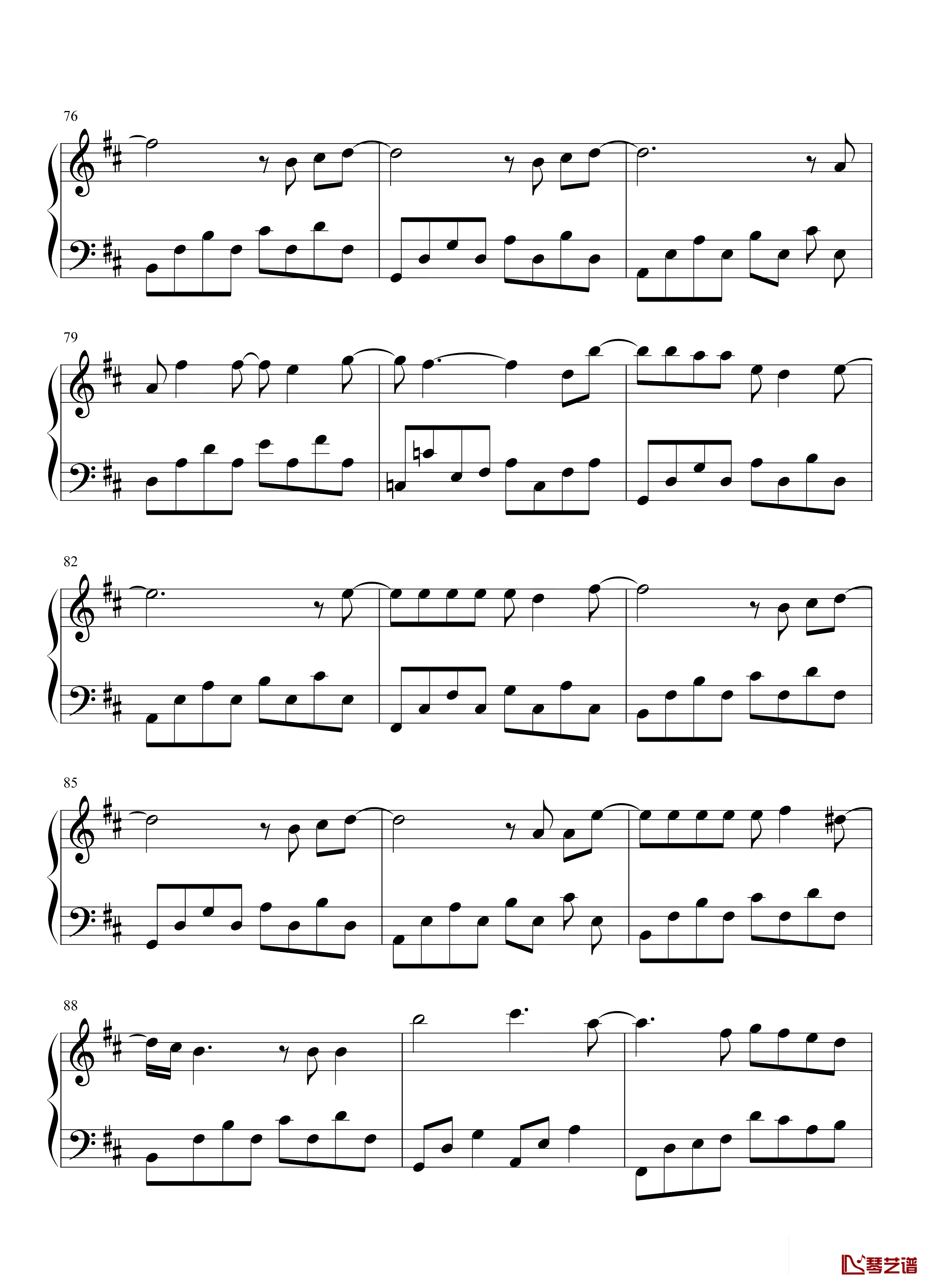 Letting Go钢琴谱-简单版-蔡健雅-抖音热歌-我的眼泪，你的战利品6