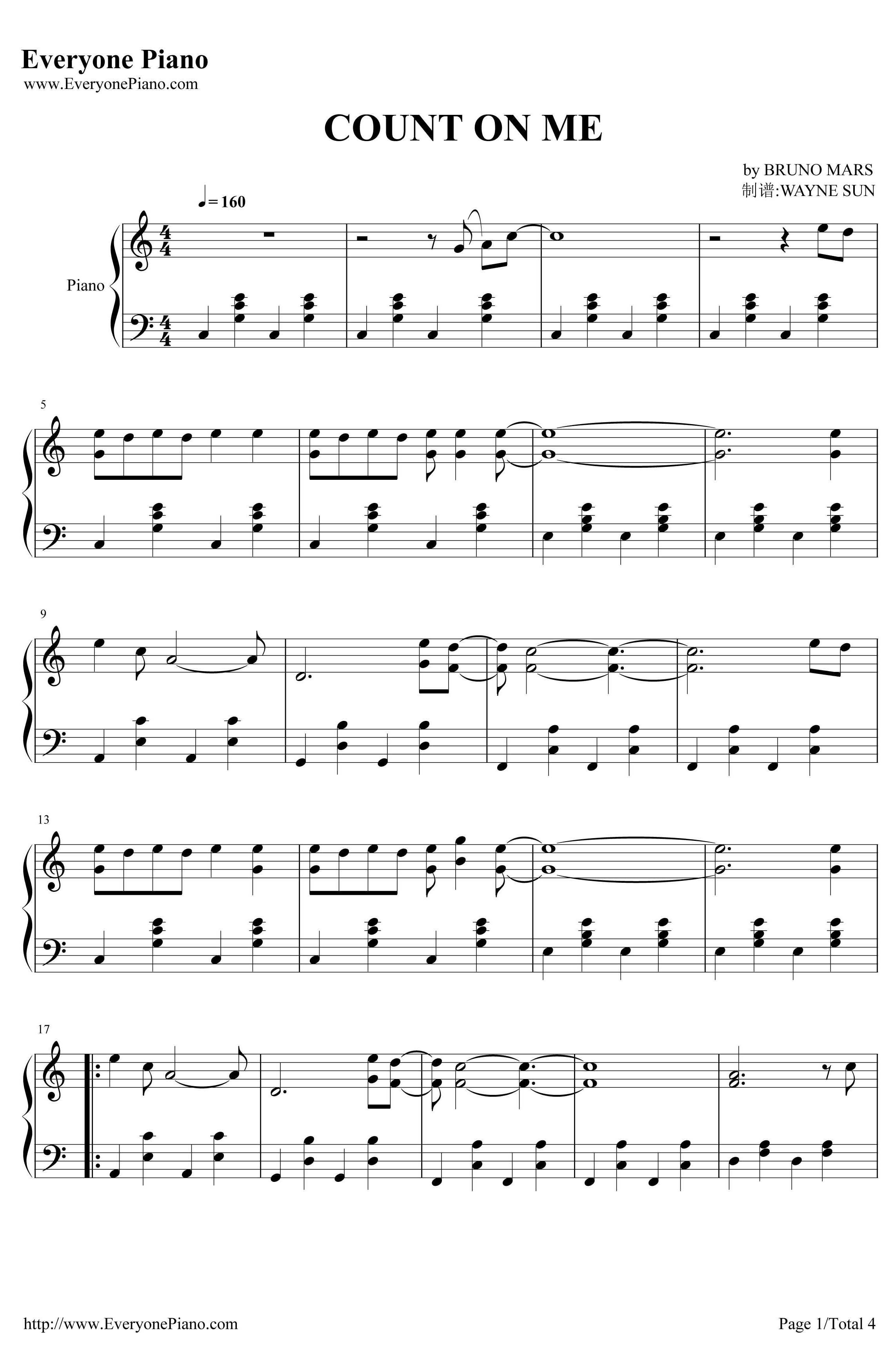 CountOnMe钢琴谱-BrunoMars1