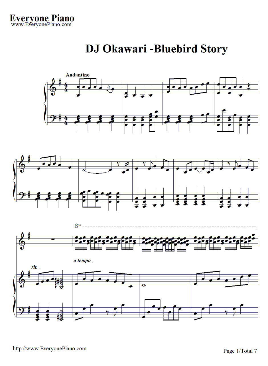 Bluebird Story钢琴谱-DJOkawari1