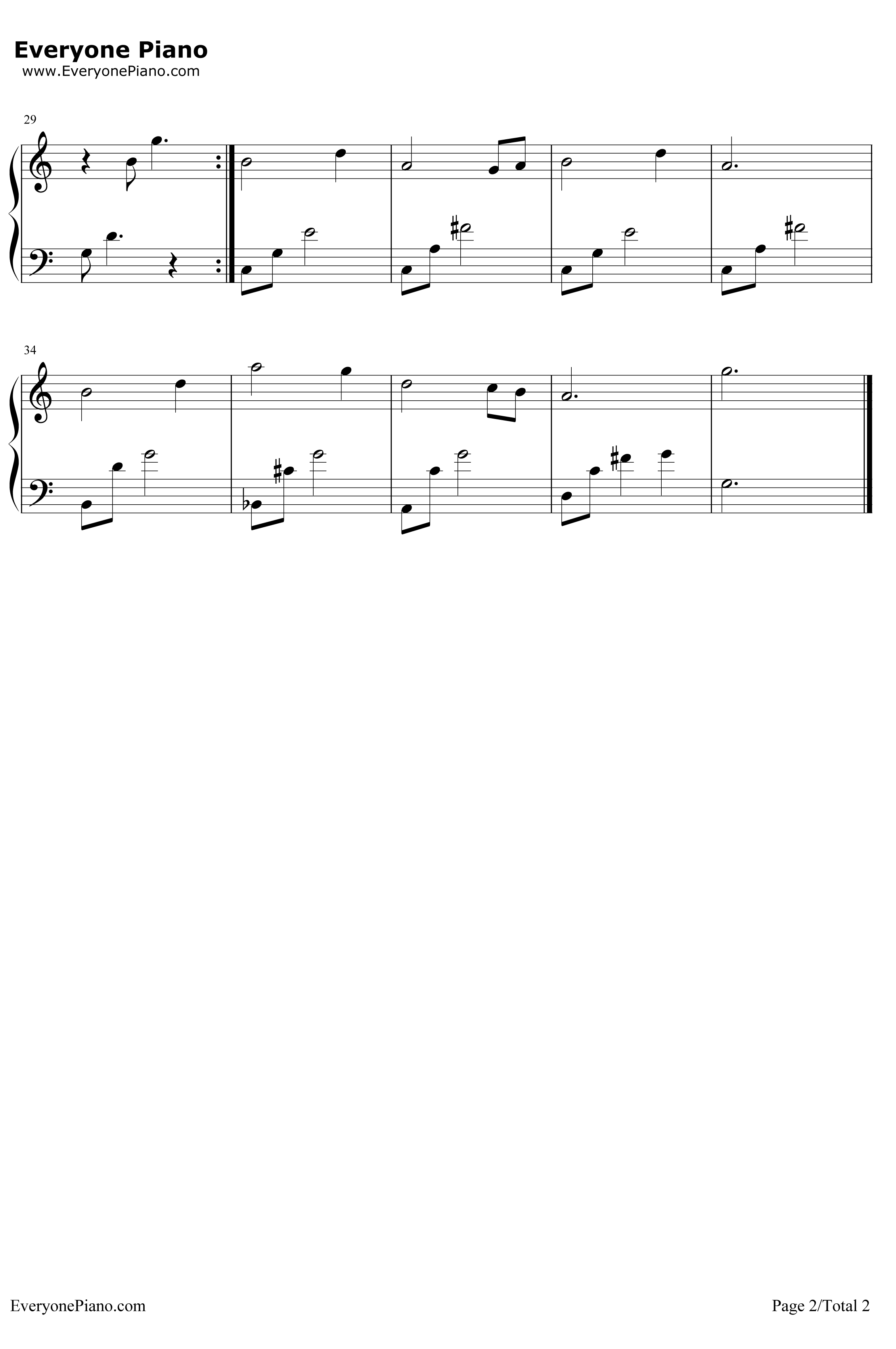 Zelda's Lullaby钢琴谱-近藤浩治-塞尔达传说时之笛2