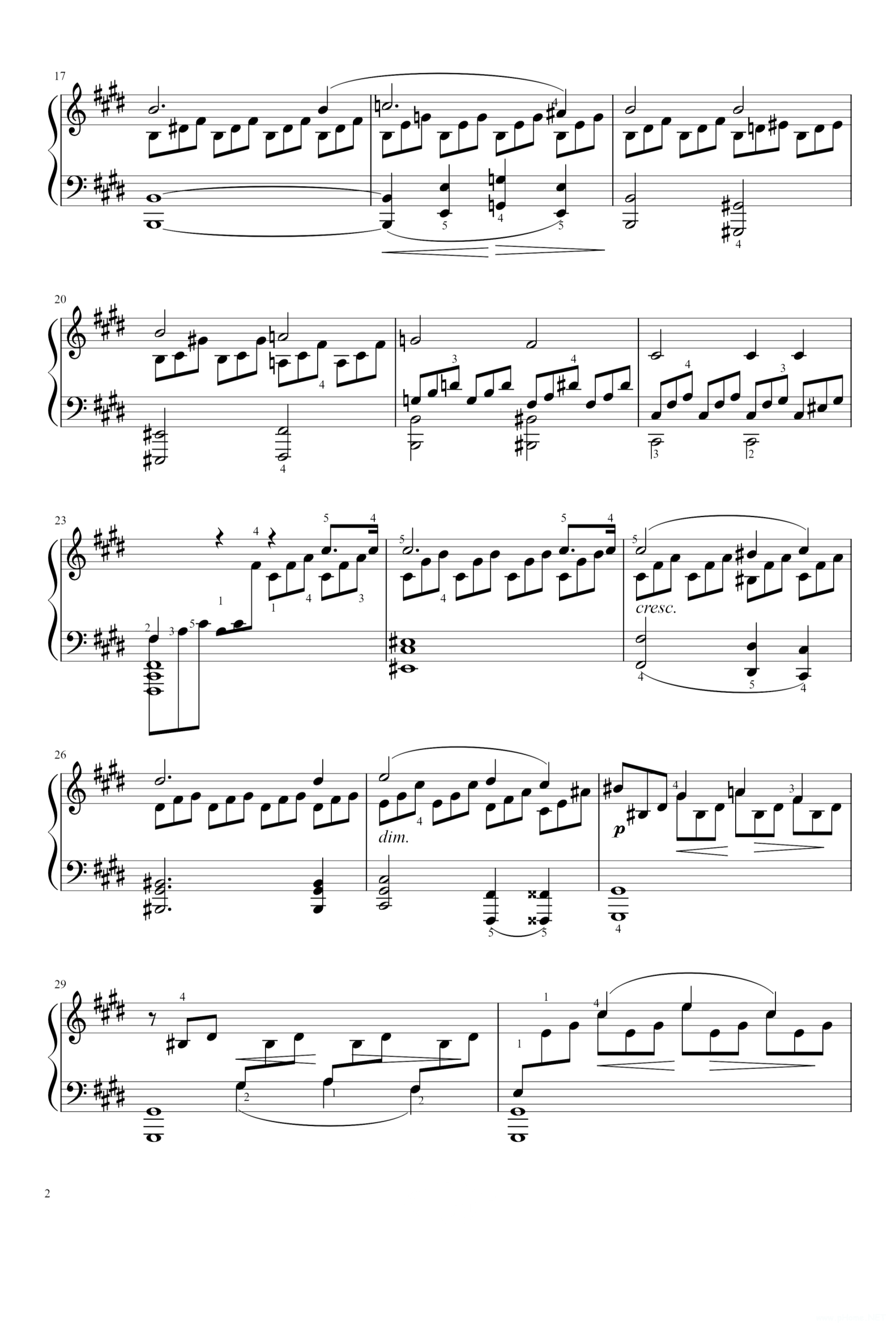 贝多芬《月光奏鸣曲》钢琴谱2