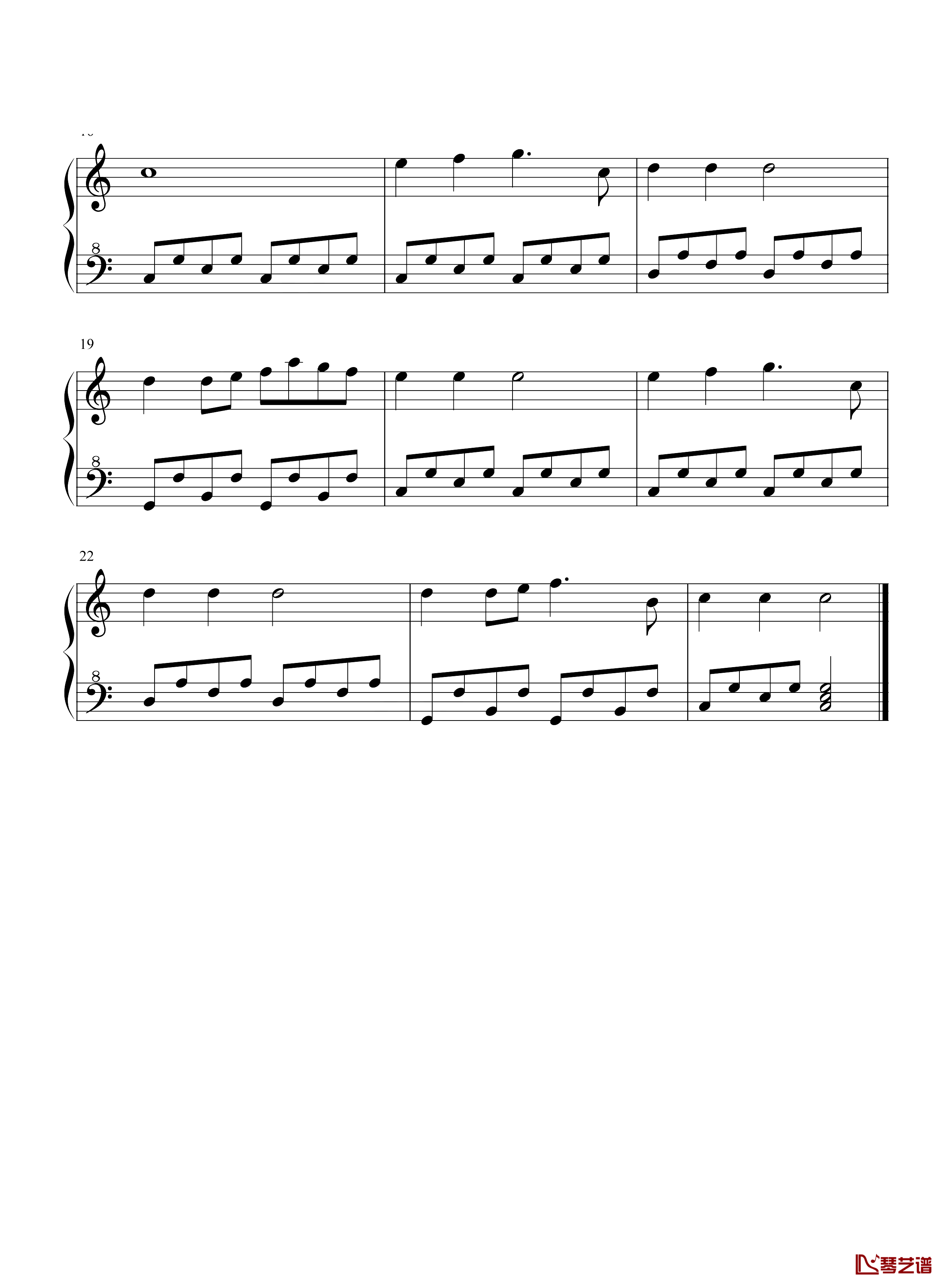 哆啦A梦钢琴谱-简单版-菊池俊辅-如果长大很辛苦，今天我带你回到童年2