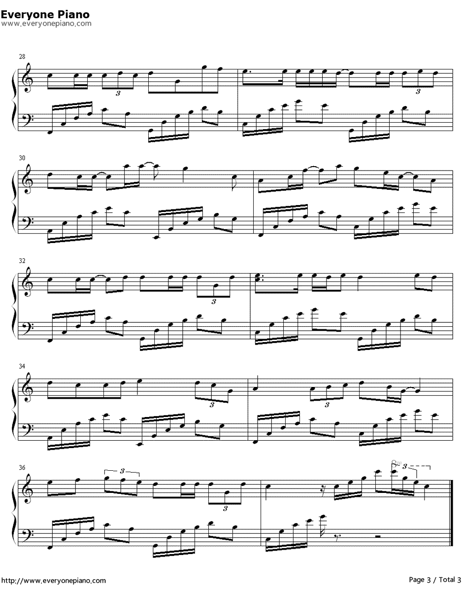 星座书上简单版钢琴谱-许嵩3