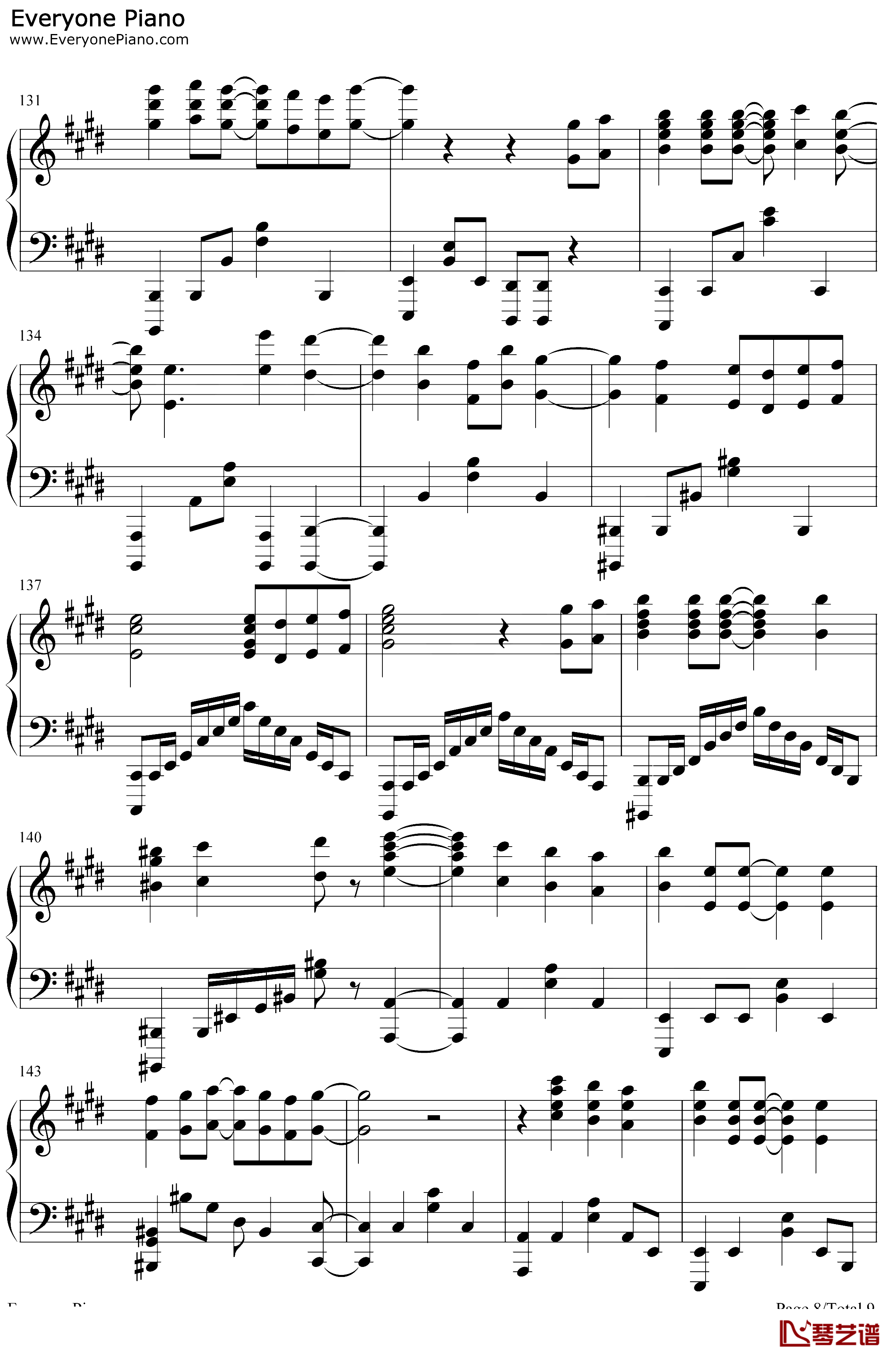 炎钢琴谱-LiSA-鬼灭之刃无限列车篇主题曲8