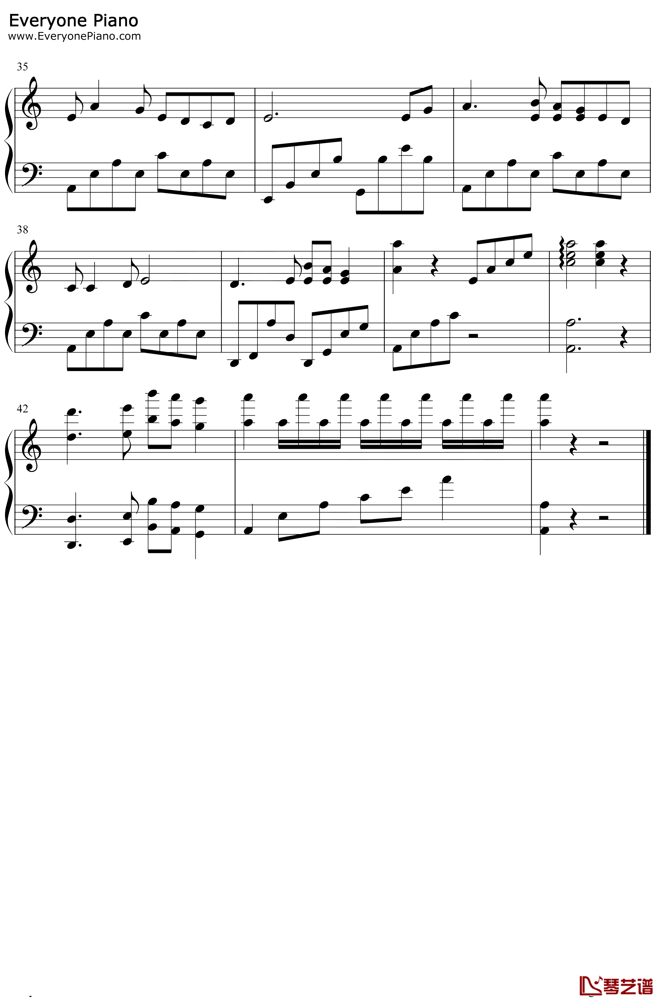我的中国心钢琴谱-张明敏-完整版3
