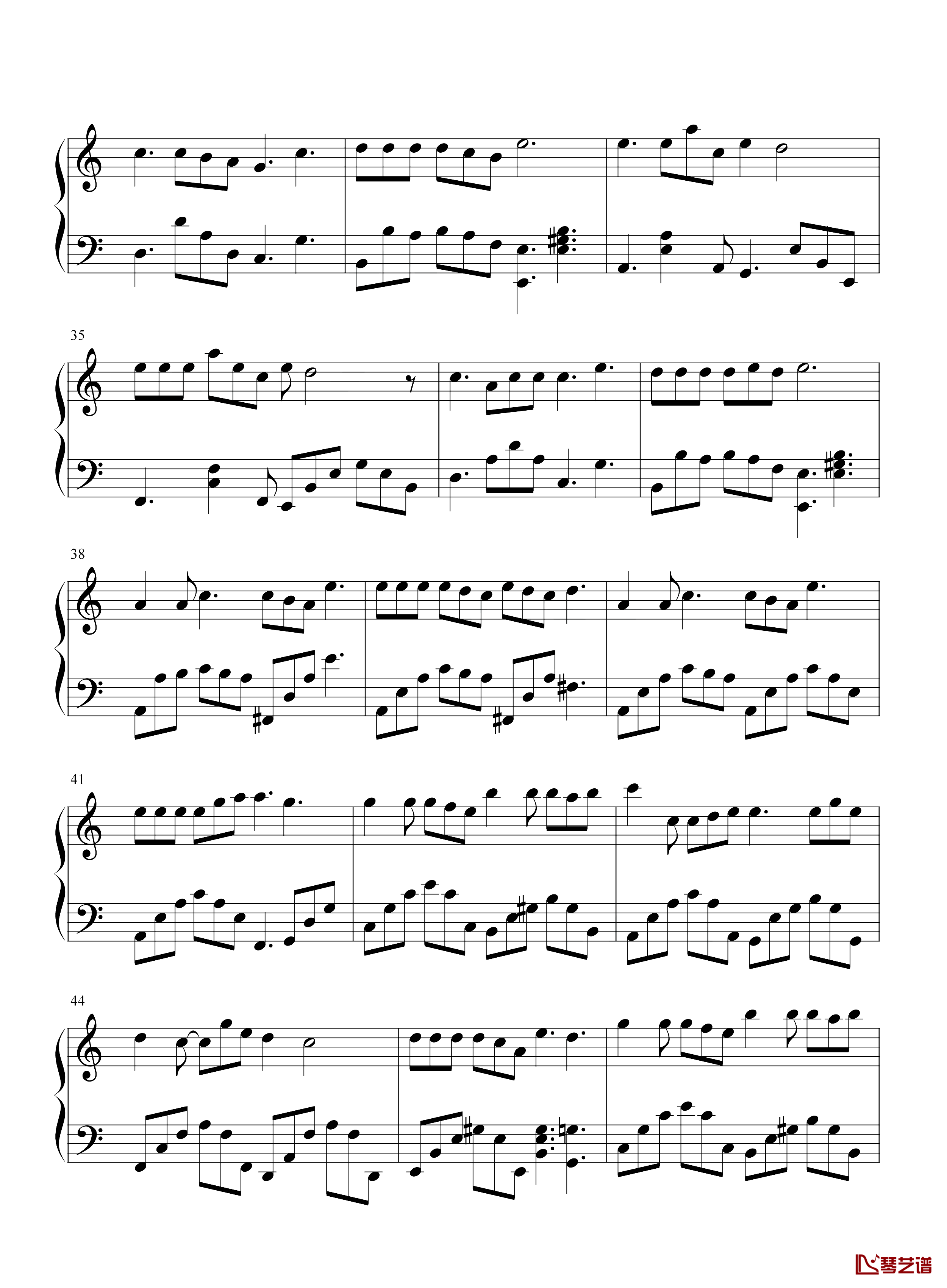 给自已的情书钢琴谱-王菲-《婚前昏后》主题曲3