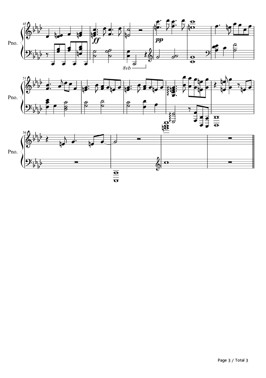 云图六重奏钢琴谱-TomTykwer-云图插曲3