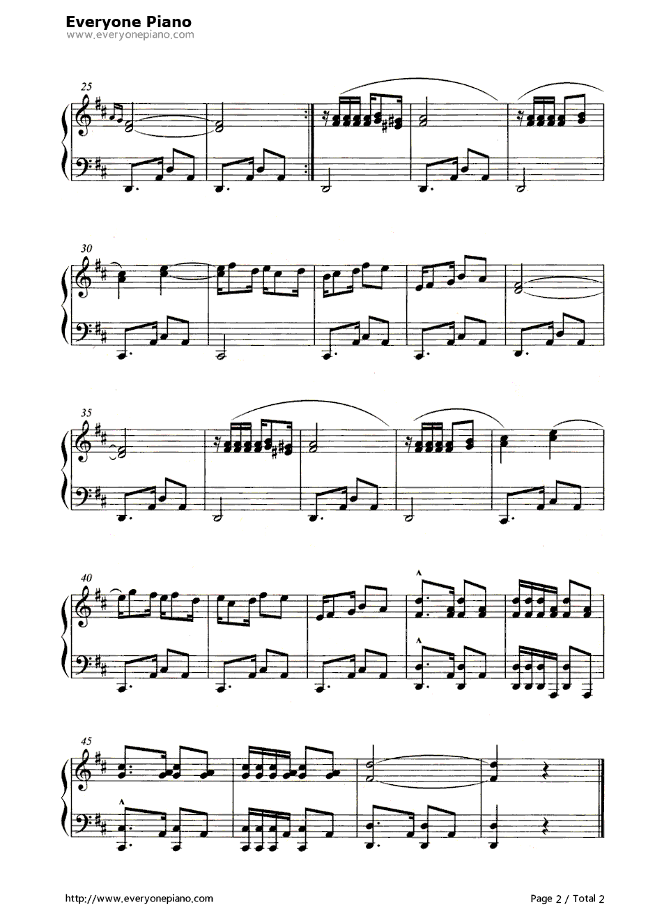 鸽子五线谱、简谱对应版钢琴谱-依拉蒂尔2