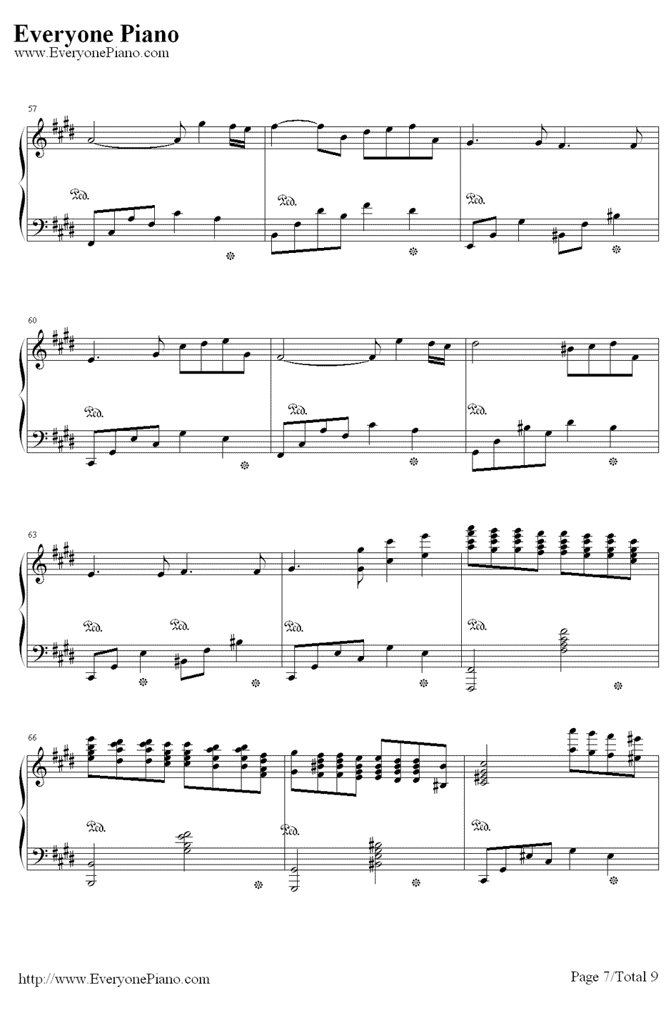 利鲁之歌钢琴谱-马克西姆7