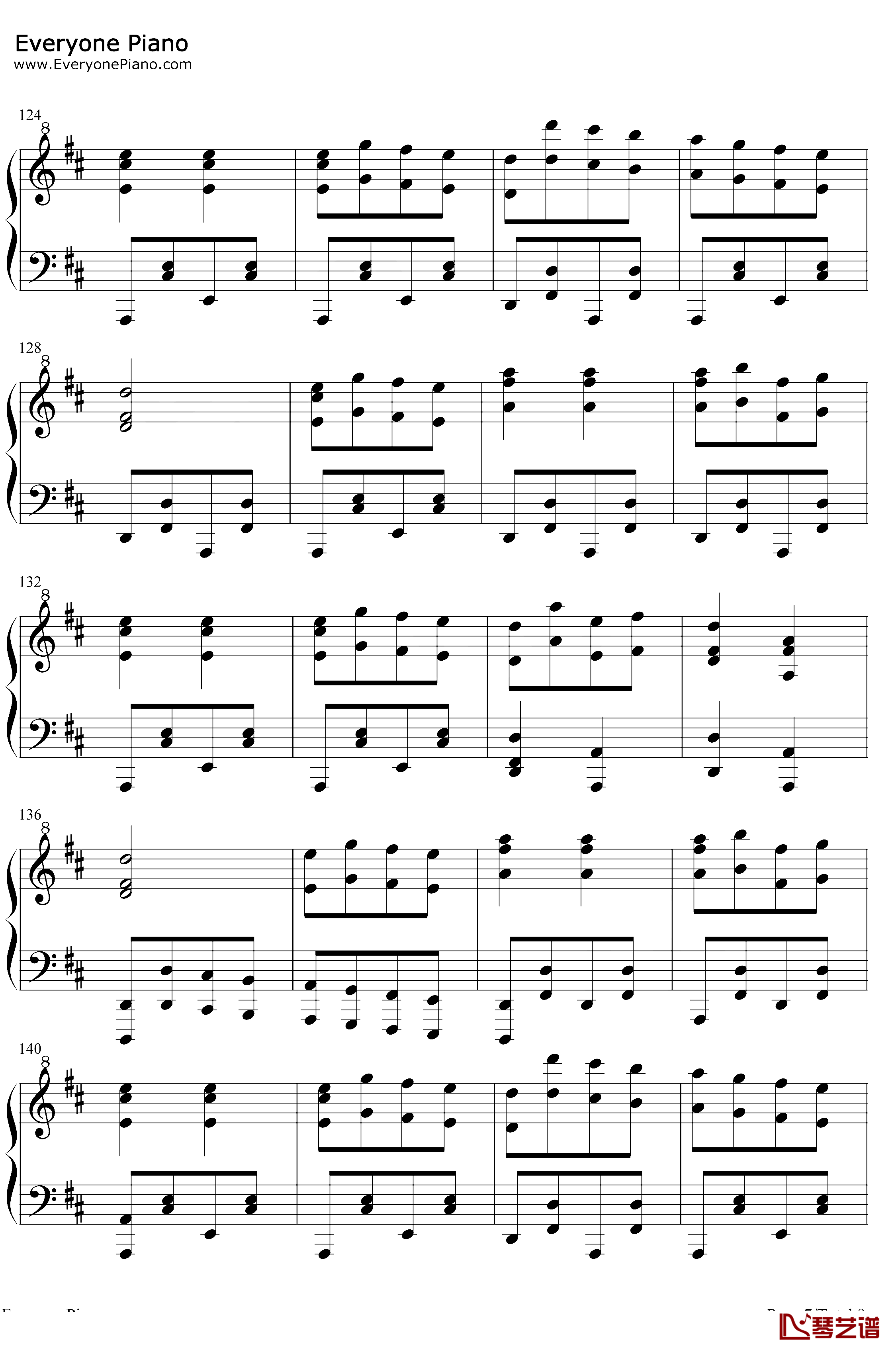 康康舞曲钢琴谱-雅克·奥芬巴赫-触手猴版-天堂与地狱序曲-地狱中的奥菲欧序曲7