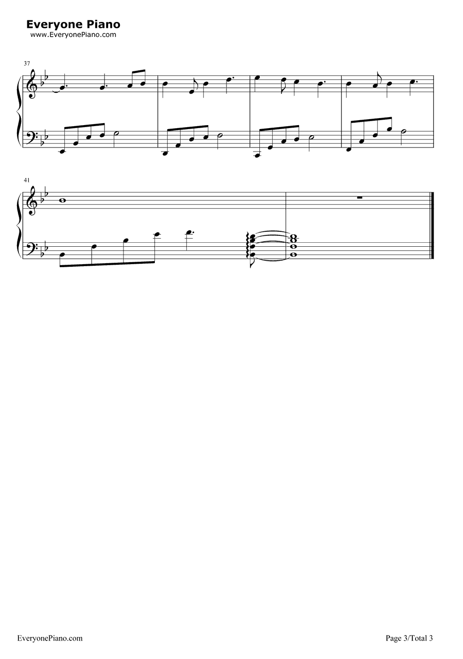 简单就好简单版钢琴谱-未知-EOP教学曲3