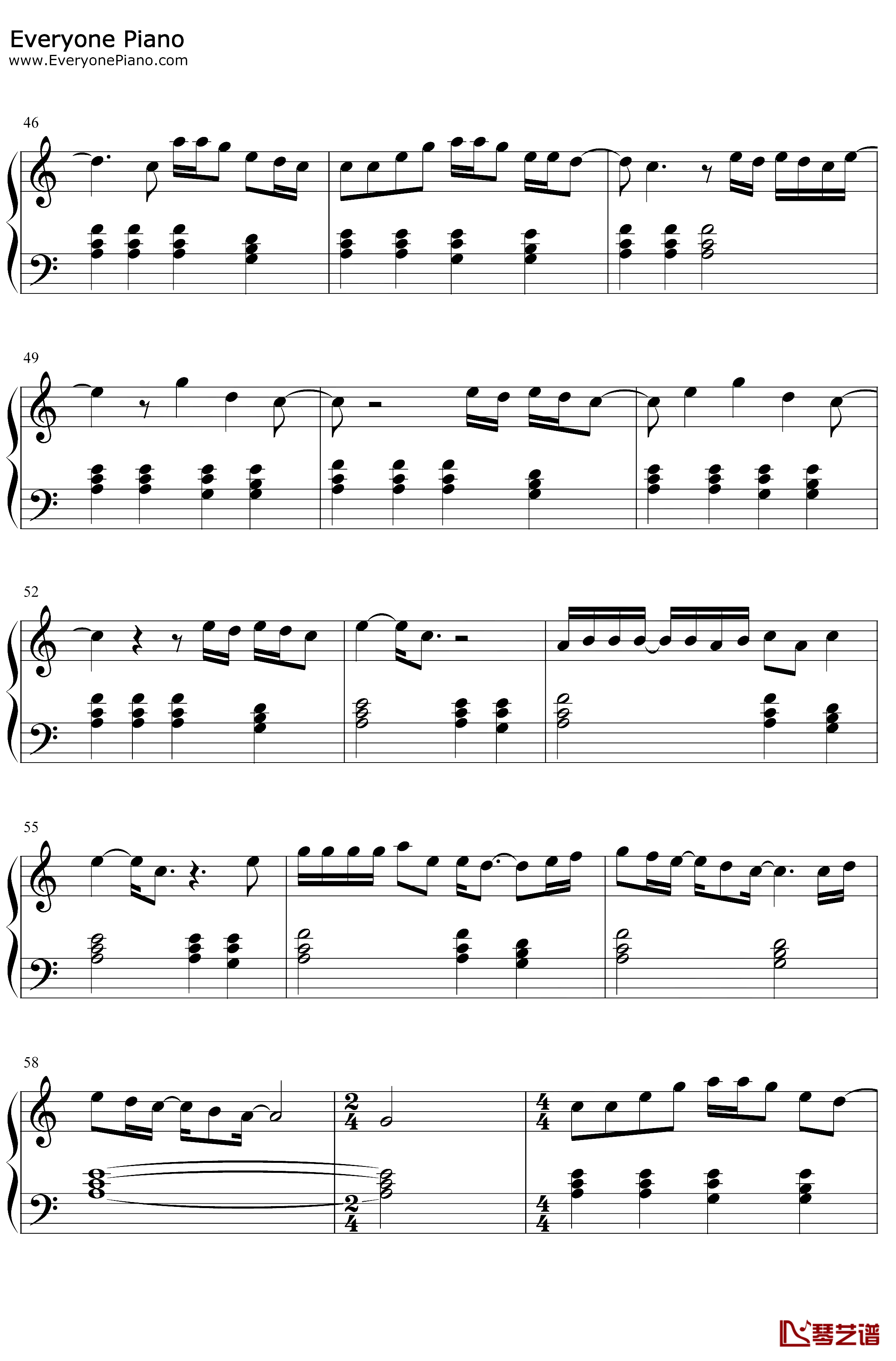 BeHappy钢琴谱-DixieD'Amelio4