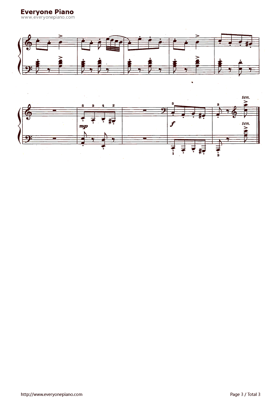 三个小矮人钢琴谱-迈克司维尔·以克斯田3