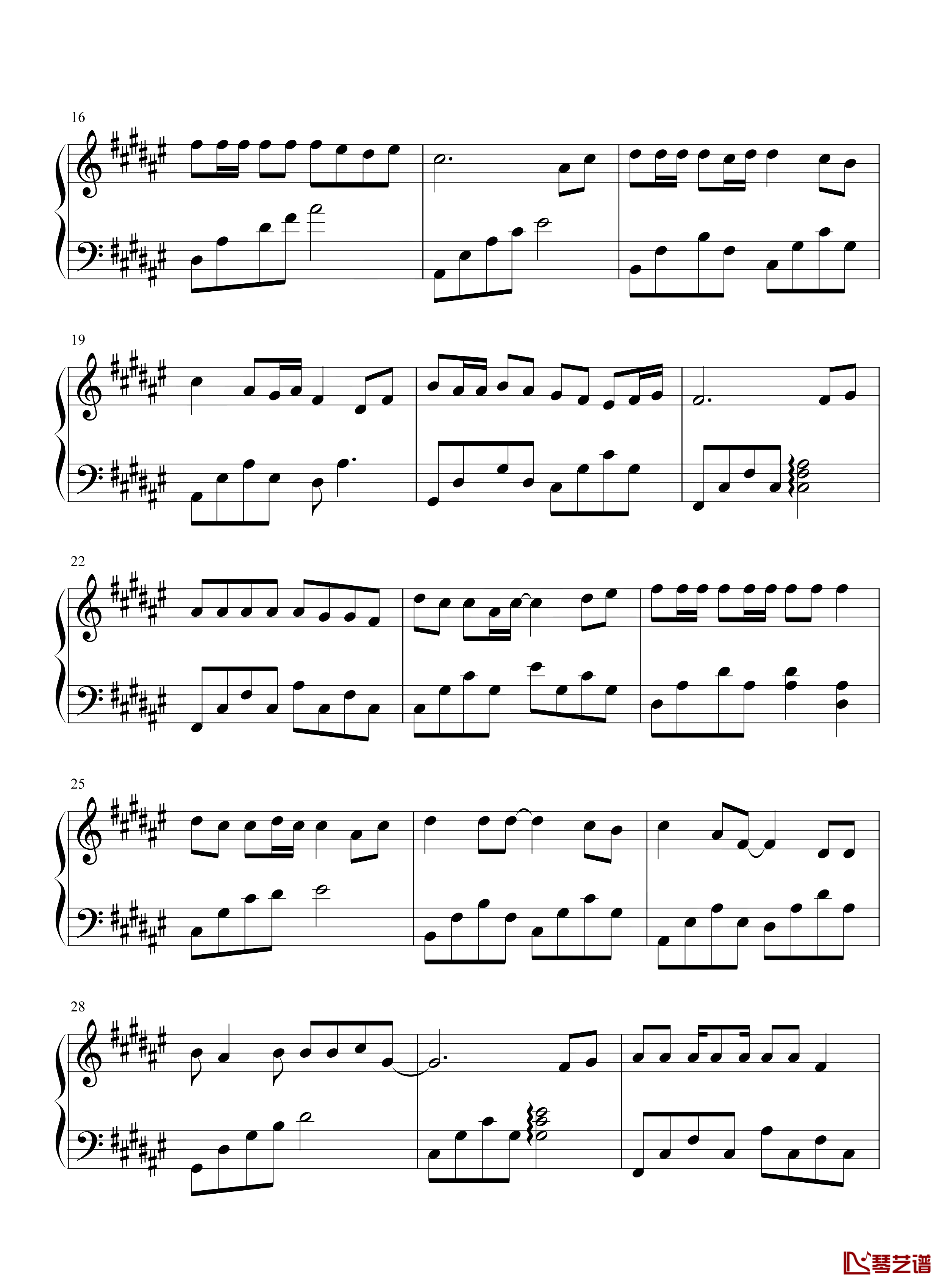 最后的人钢琴谱-简单版-杨小壮-抖音热歌-你忘记了承诺，我抛弃了最爱2