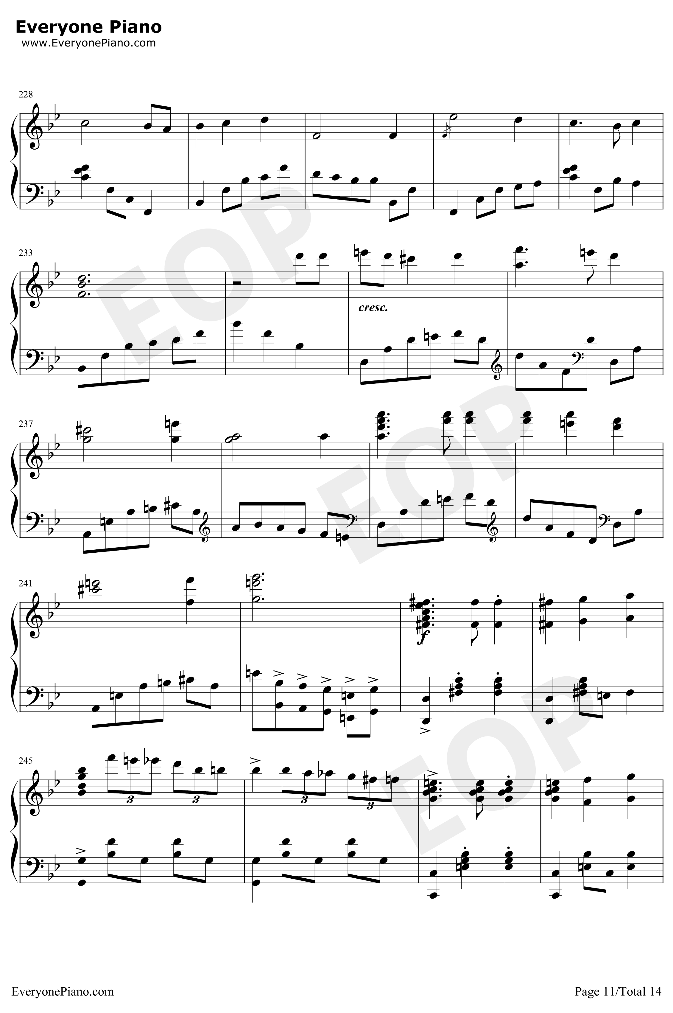 世界の約束钢琴谱-倍赏千惠子-哈尔的移动城堡主题曲11