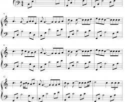 六月的雨钢琴谱-胡歌-C调简单版