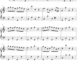 加伏特舞曲钢琴谱-戈塞克-C调简单版