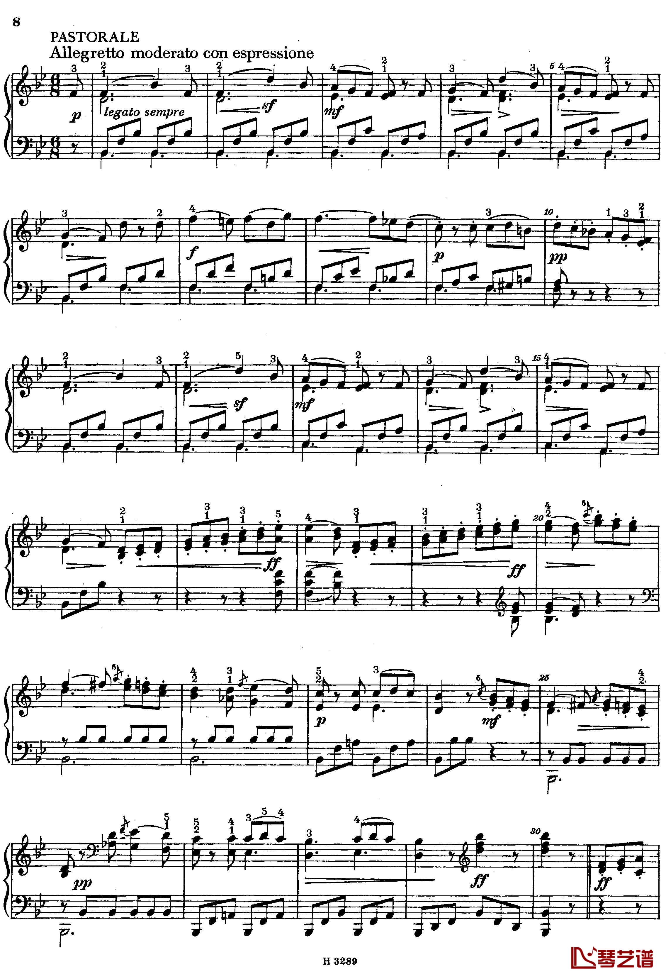 降B大调第八钢琴奏鸣曲Op.23钢琴谱-杜舍克8