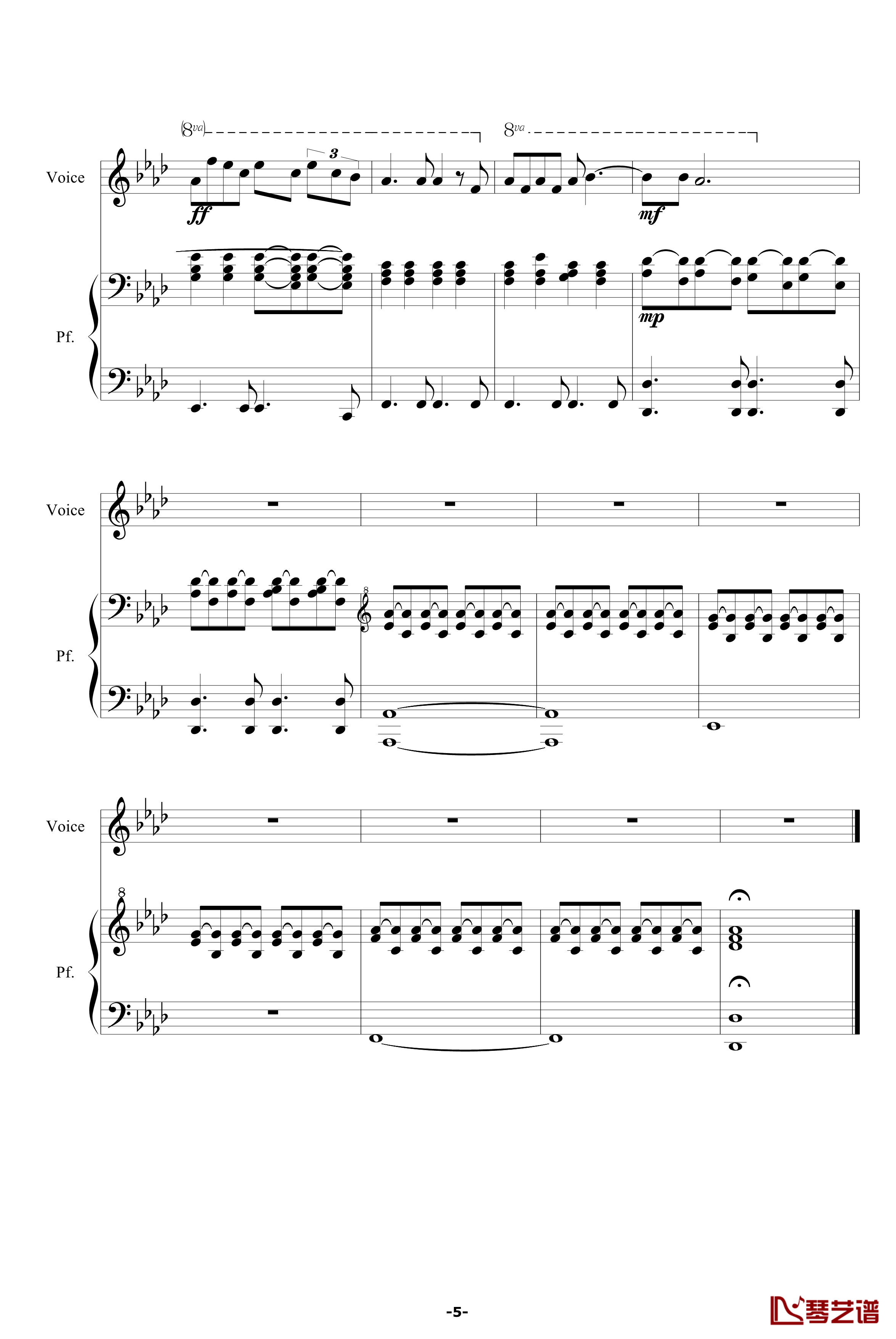 Run钢琴谱-Leona Lewis5