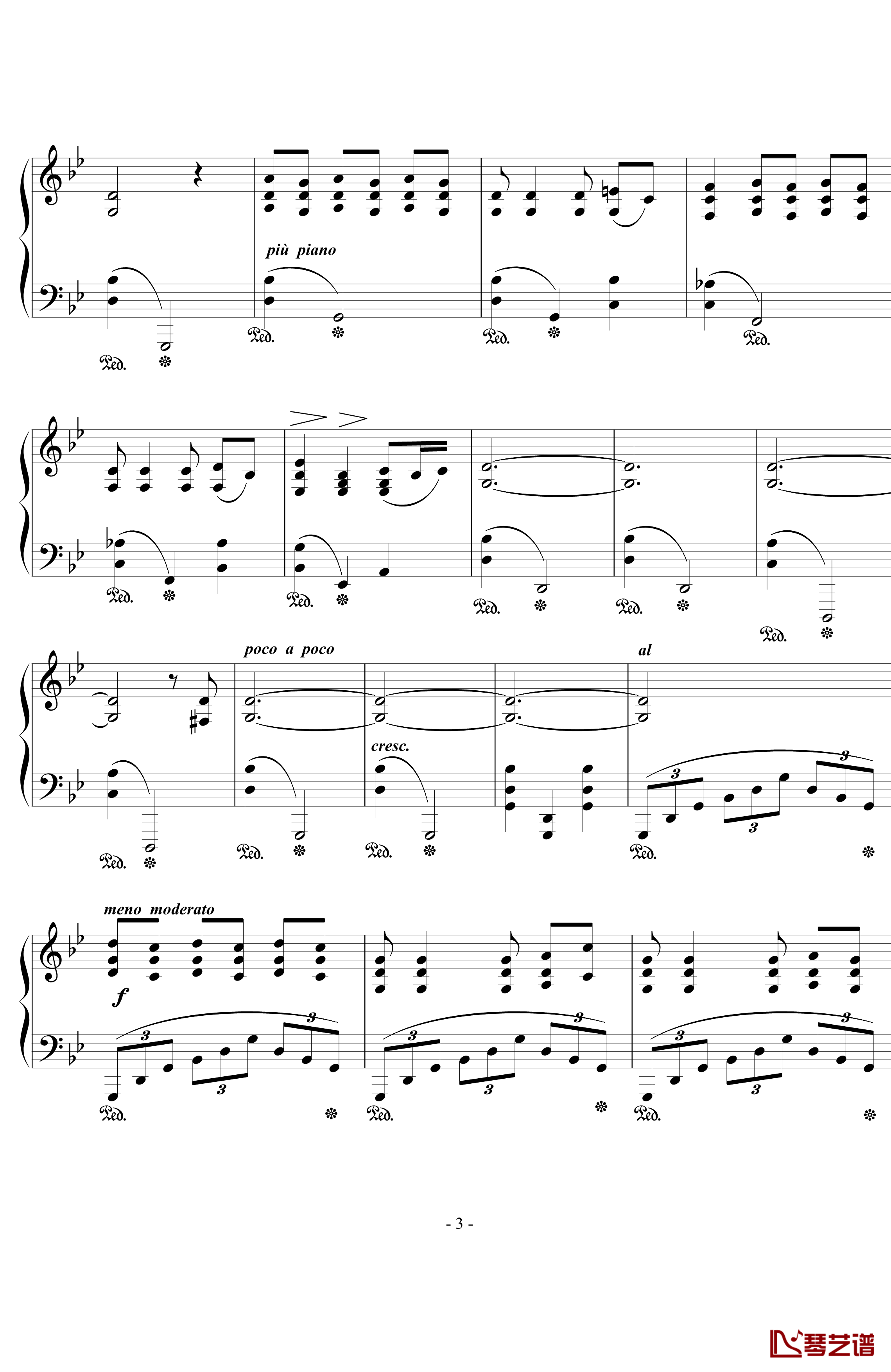 船歌钢琴谱-西贝柳斯Op.24  No.10-西贝柳斯3