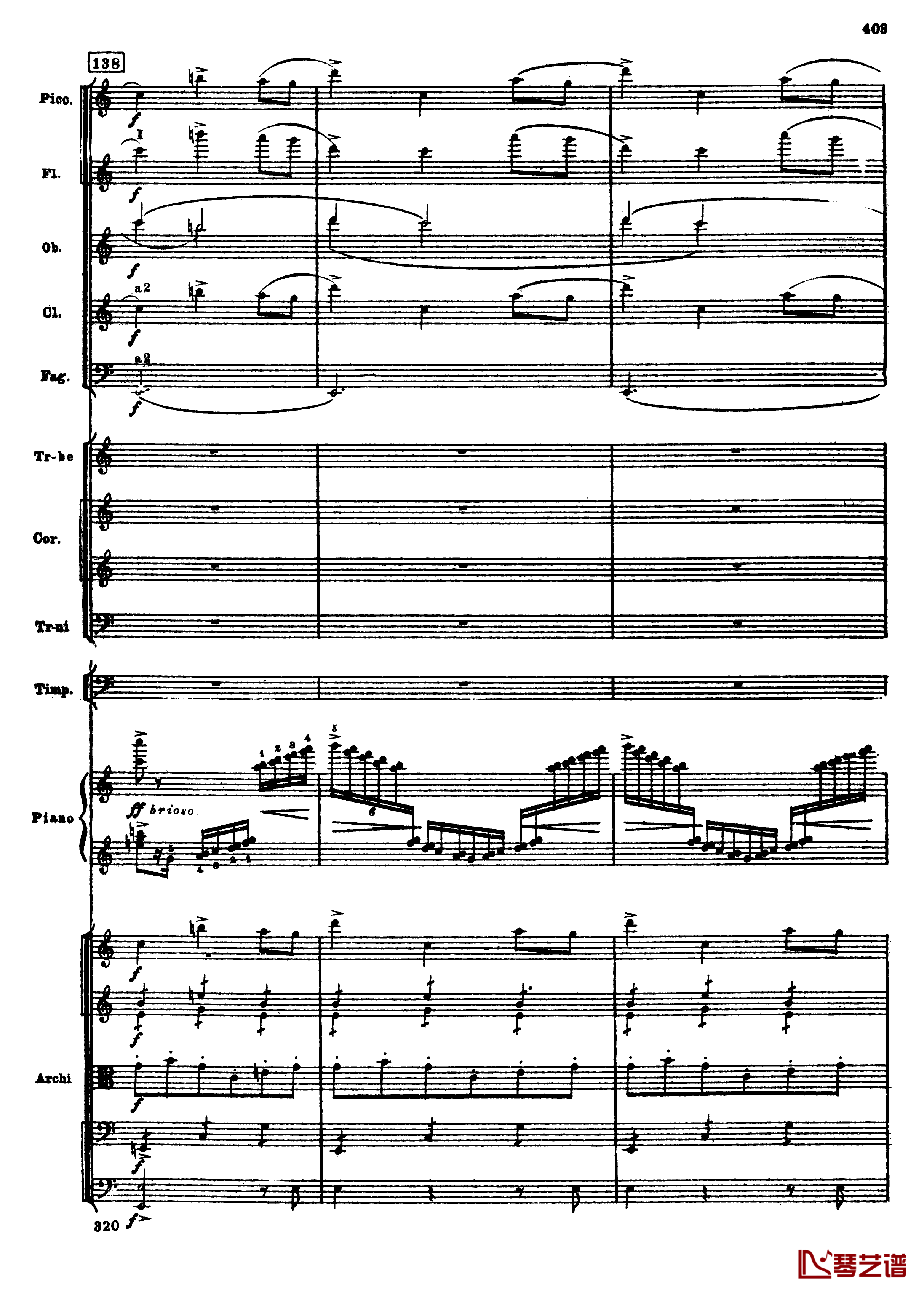 普罗科菲耶夫第三钢琴协奏曲钢琴谱-总谱-普罗科非耶夫141