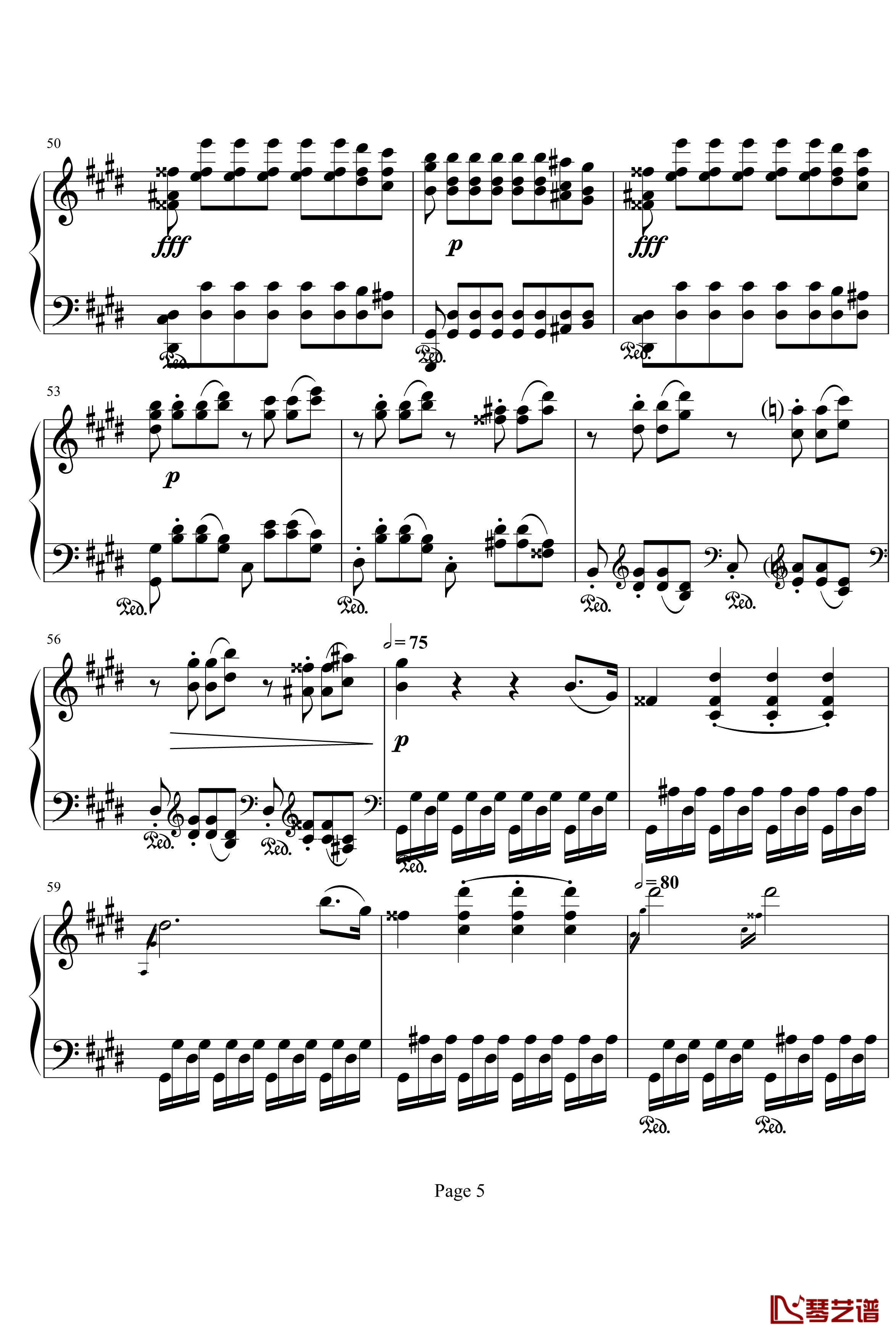 月光奏鸣曲第三乐章钢琴谱-贝多芬-beethoven5