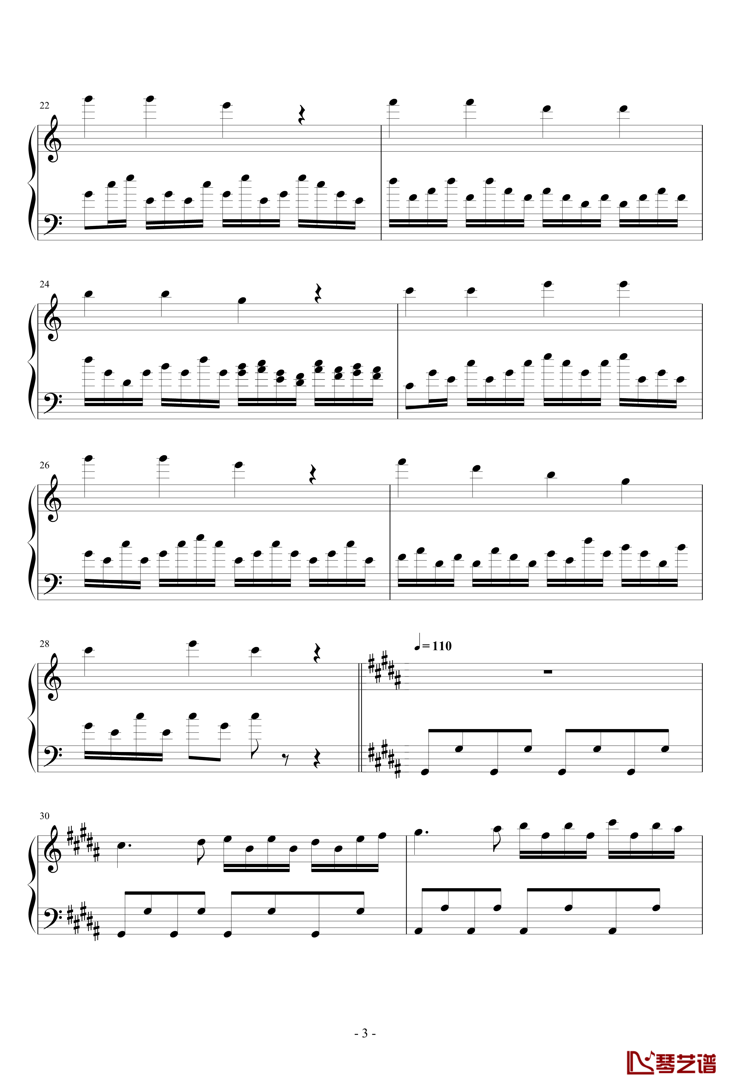 小星星的幻想钢琴谱-默默默mo3