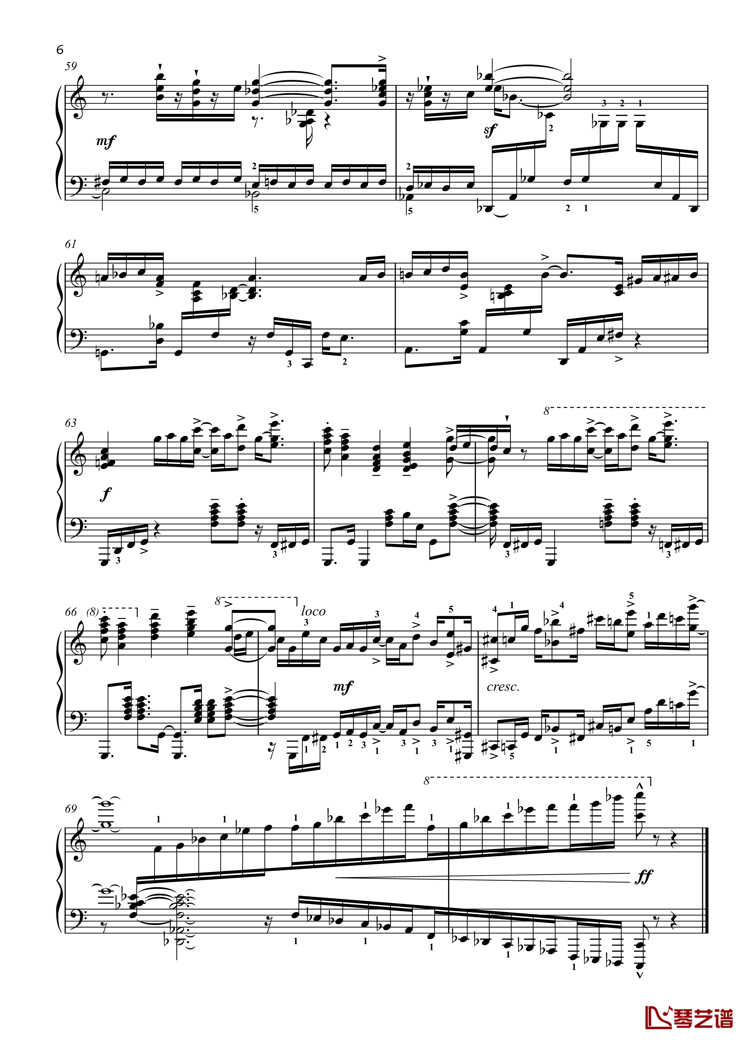 1. Prelude钢琴谱-带指法-八首音乐会练习曲-Eight Concert ?tudes Op 40 - No. -爵士-尼古拉·凯帕斯汀6