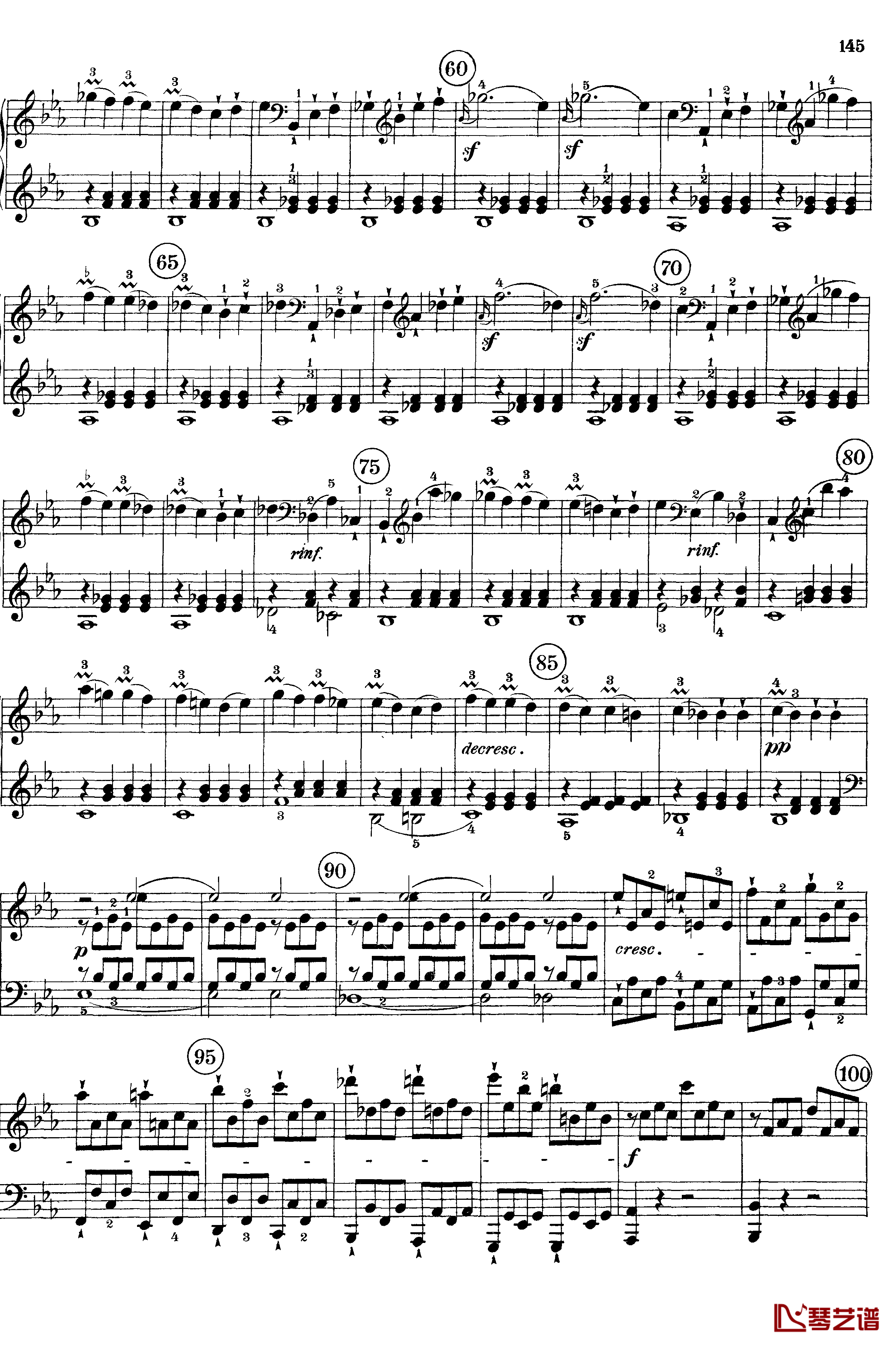 悲怆钢琴谱-c小调第八号钢琴奏鸣曲-全乐章-带指法版-贝多芬-beethoven3