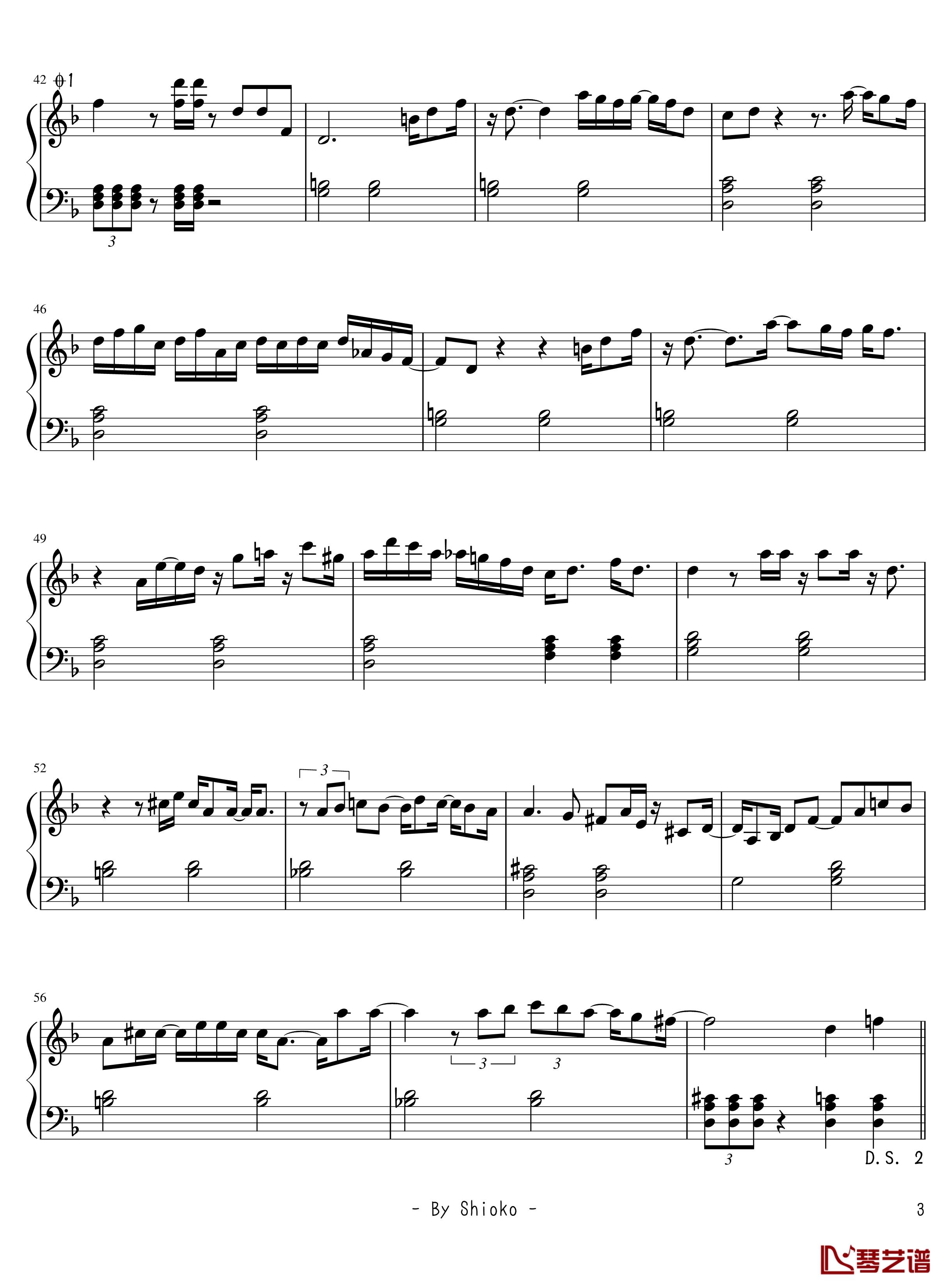  長く短い祭钢琴谱 - piano solo --椎名林檎3