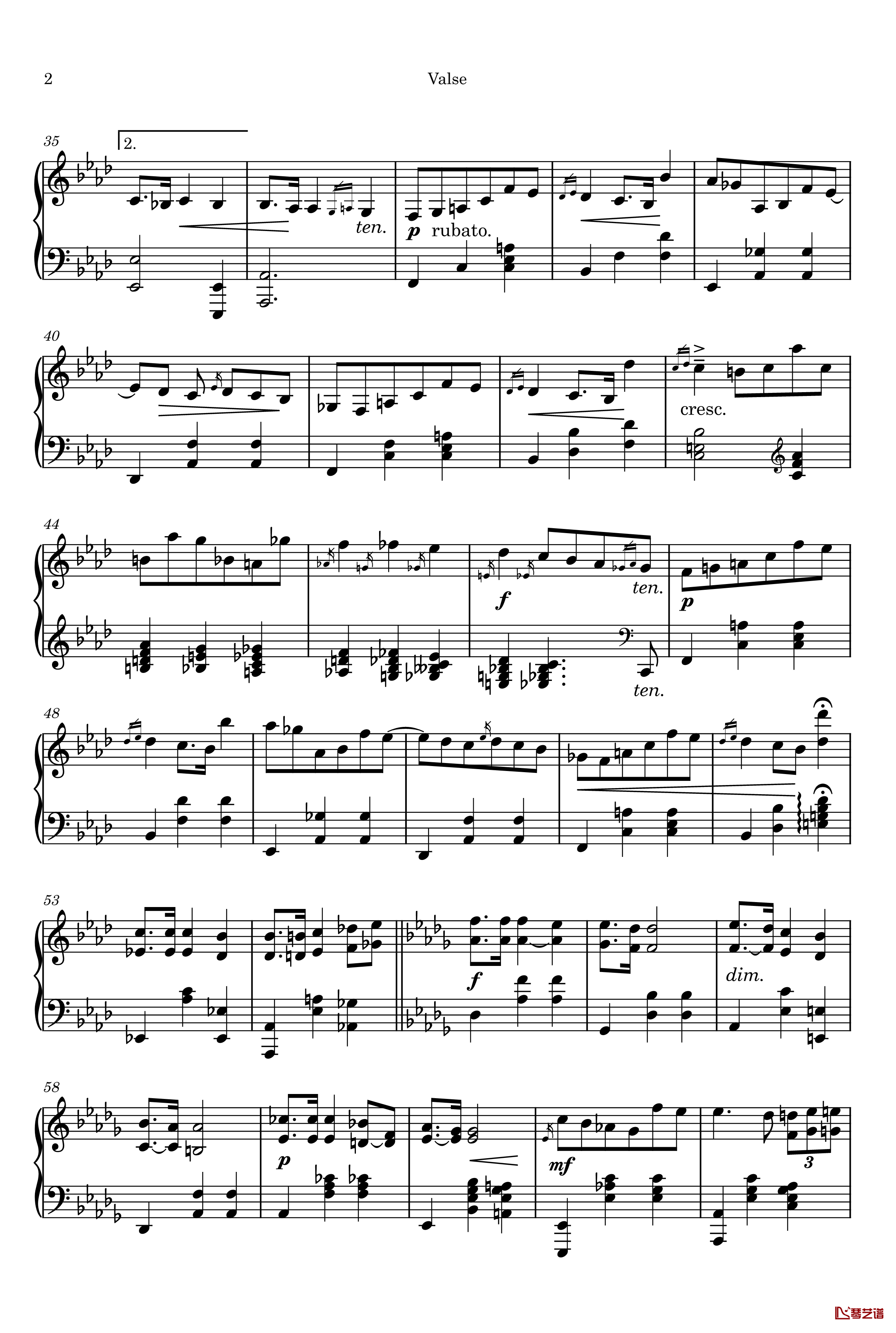 圆舞曲No.1 钢琴谱-音效完美-gyf5132