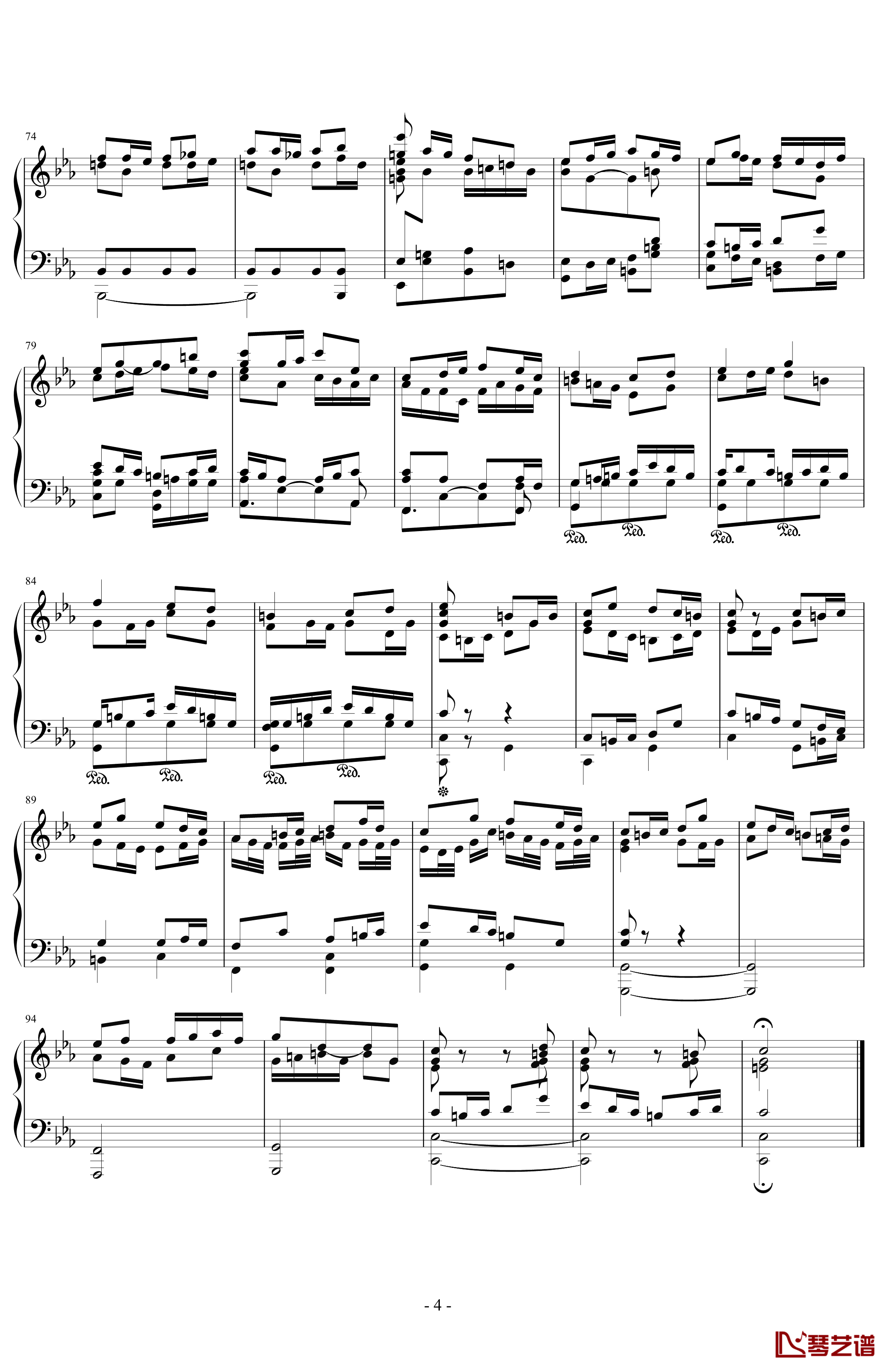 前奏曲与赋格钢琴谱-心兰4