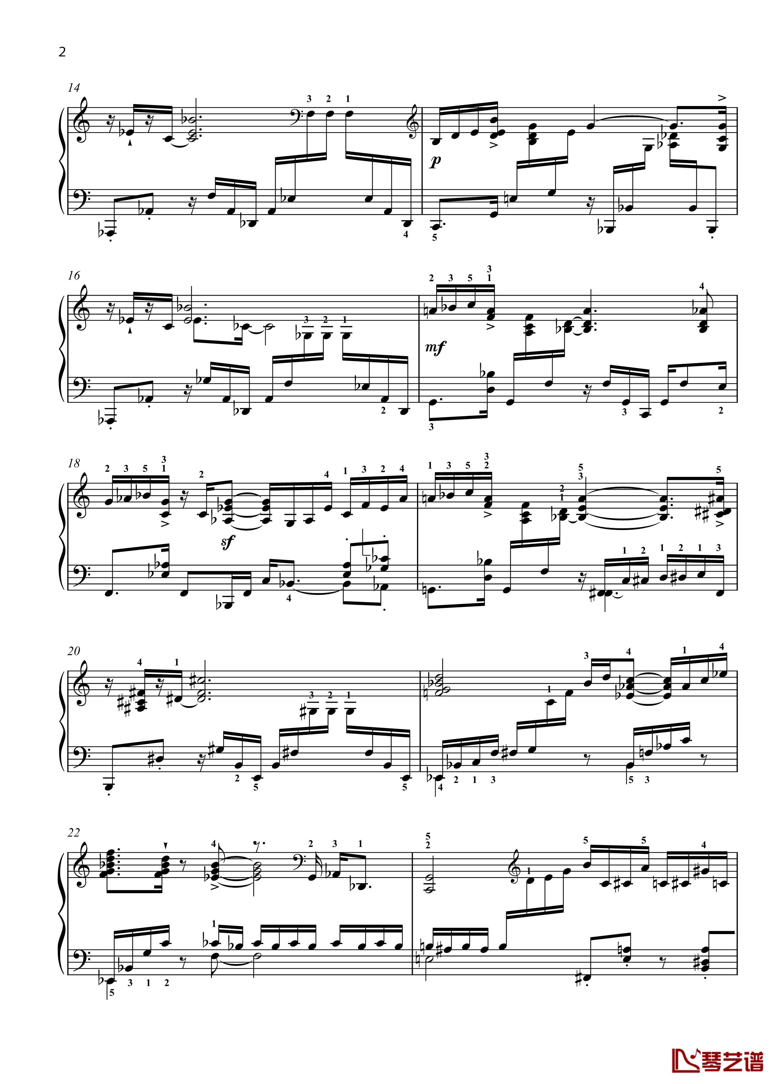 1. Prelude钢琴谱-带指法-八首音乐会练习曲-Eight Concert ?tudes Op 40 - No. -爵士-尼古拉·凯帕斯汀2