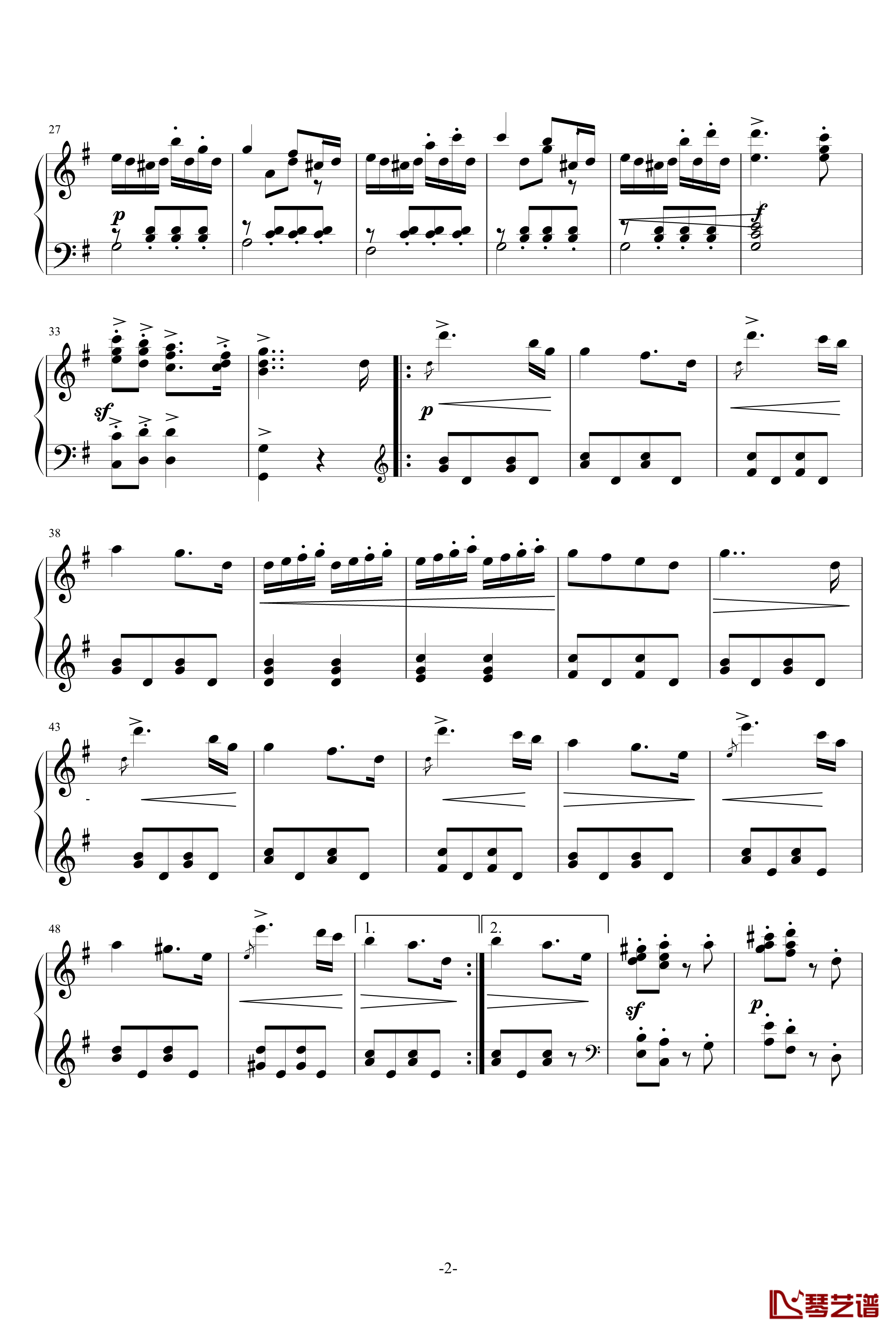 G大调小奏鸣曲第三乐章回旋曲钢琴谱-NO.3-灵动无痕2