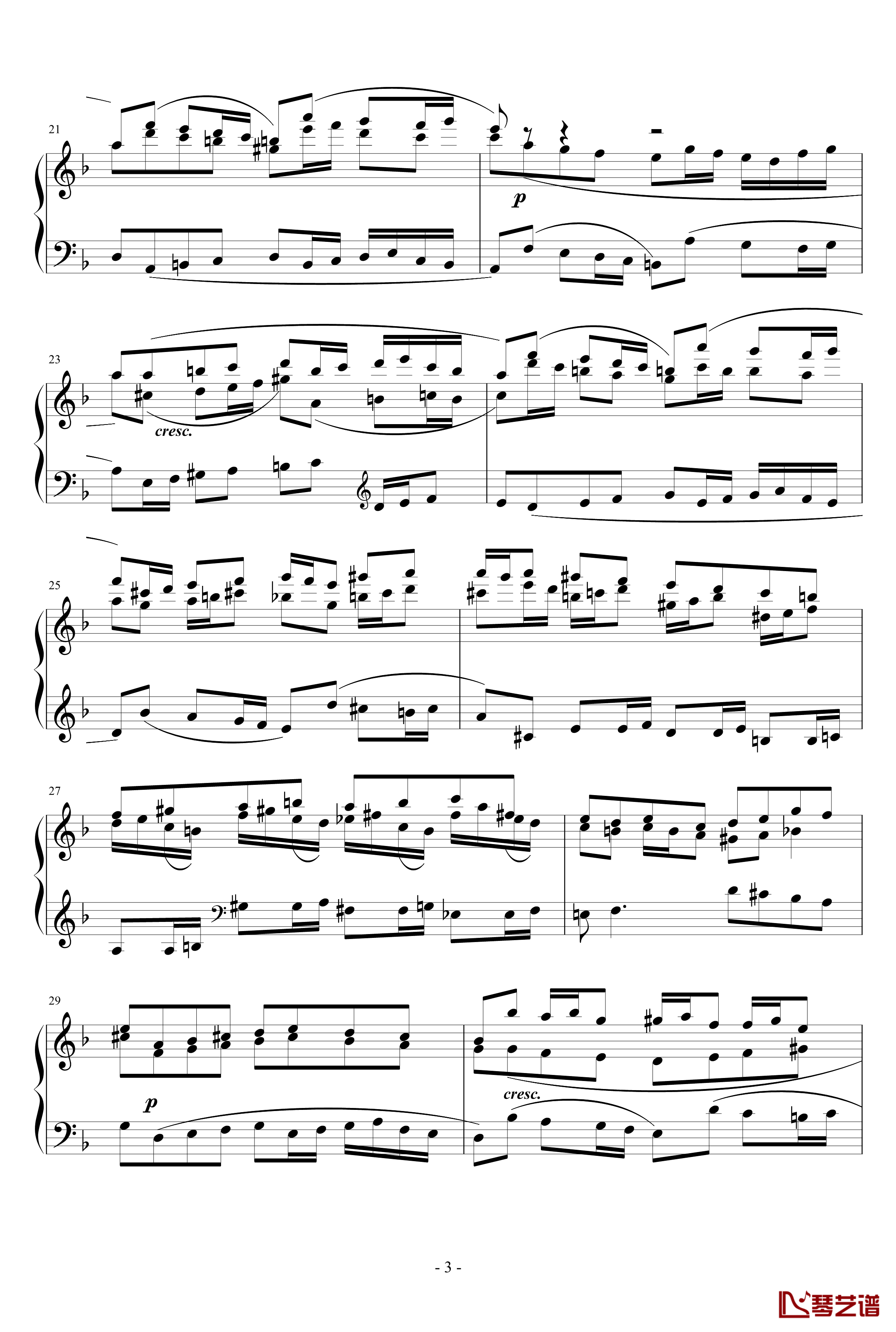 二部小赋格曲NO.19(c小调)《巴赫 小前奏曲与赋格曲》钢琴谱钢琴简谱 数字谱 钢琴双手简谱_文档下载