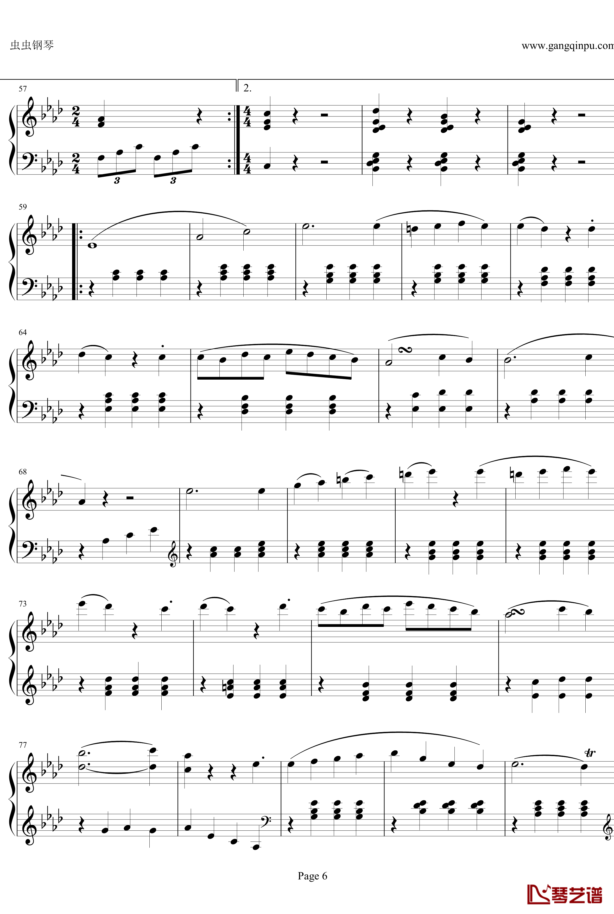贝多芬第一钢琴奏鸣曲钢琴谱-作品2，第一号-贝多芬-beethoven6