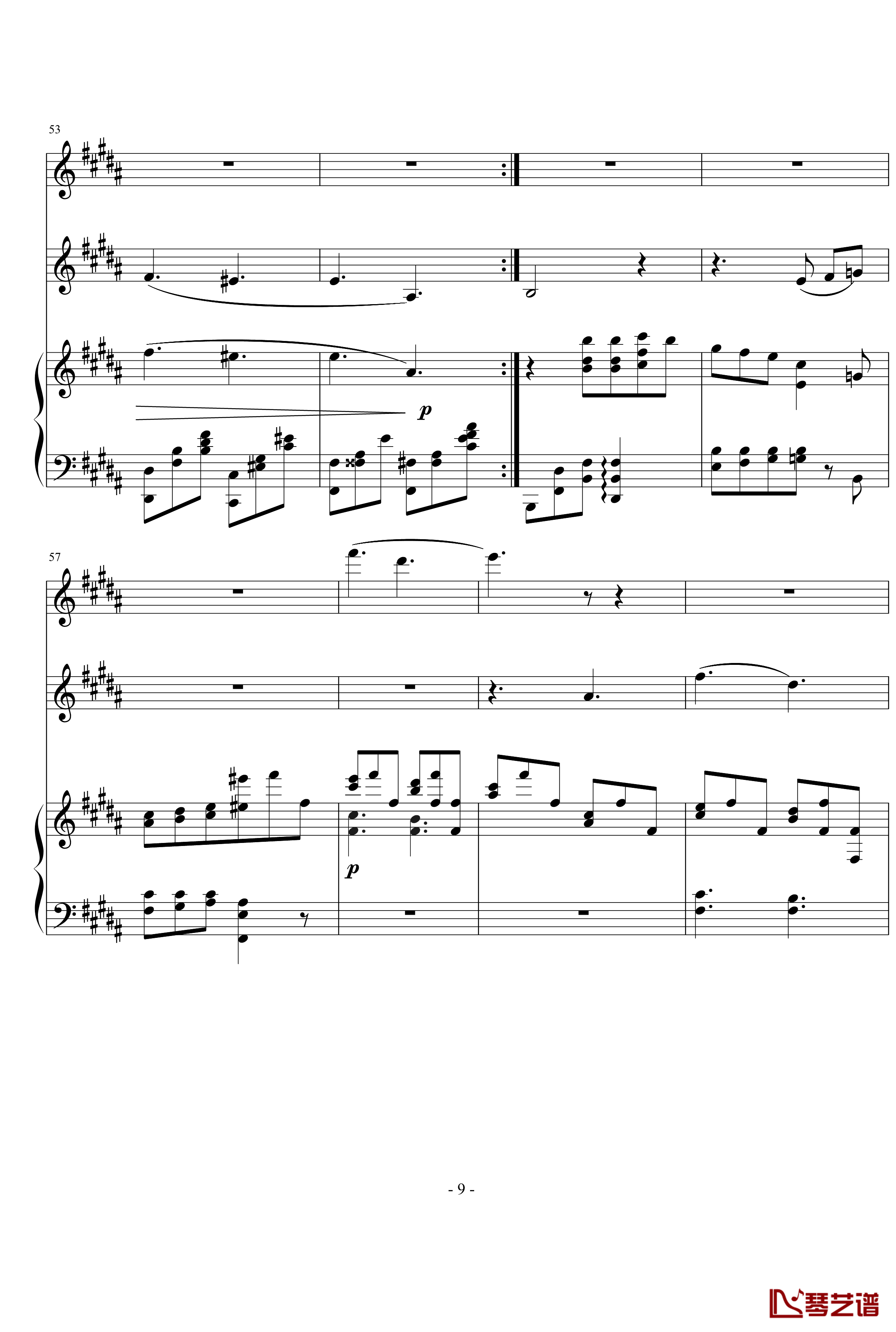 D大调钢琴三重奏第3乐章钢琴谱-nyride9