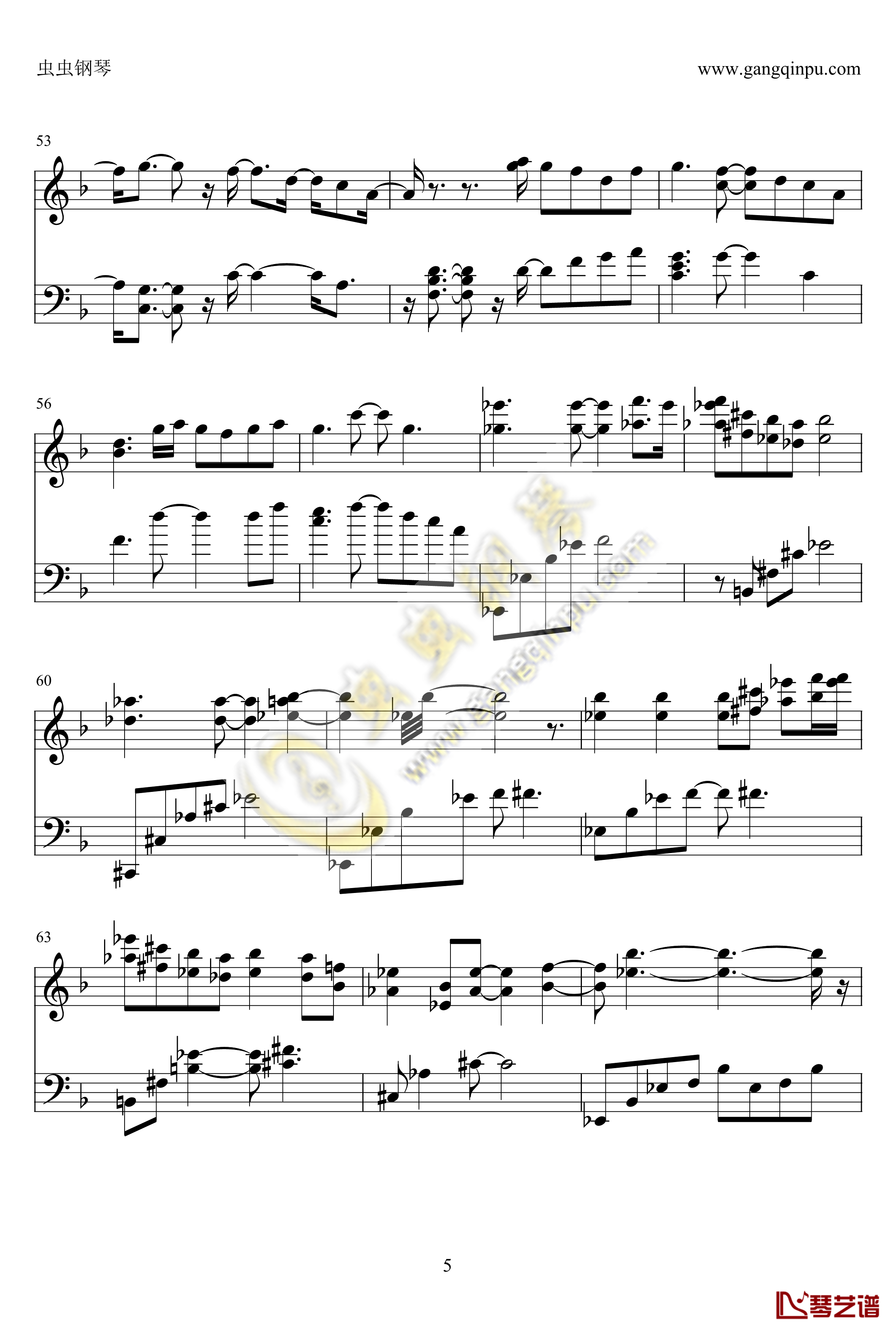 花黄瘦钢琴谱-节奏大师5