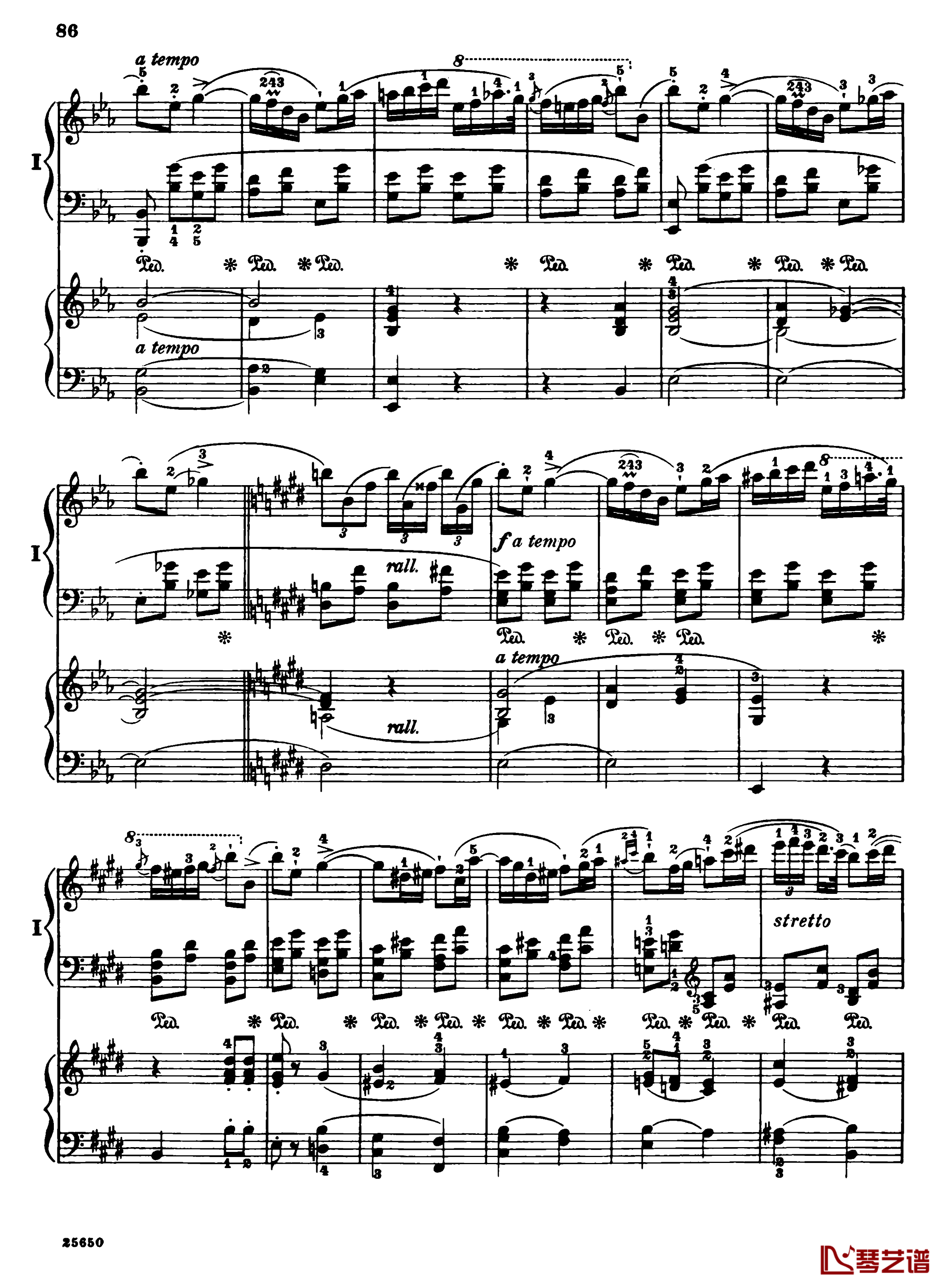 肖邦第一钢琴协奏曲钢琴谱-肖邦88