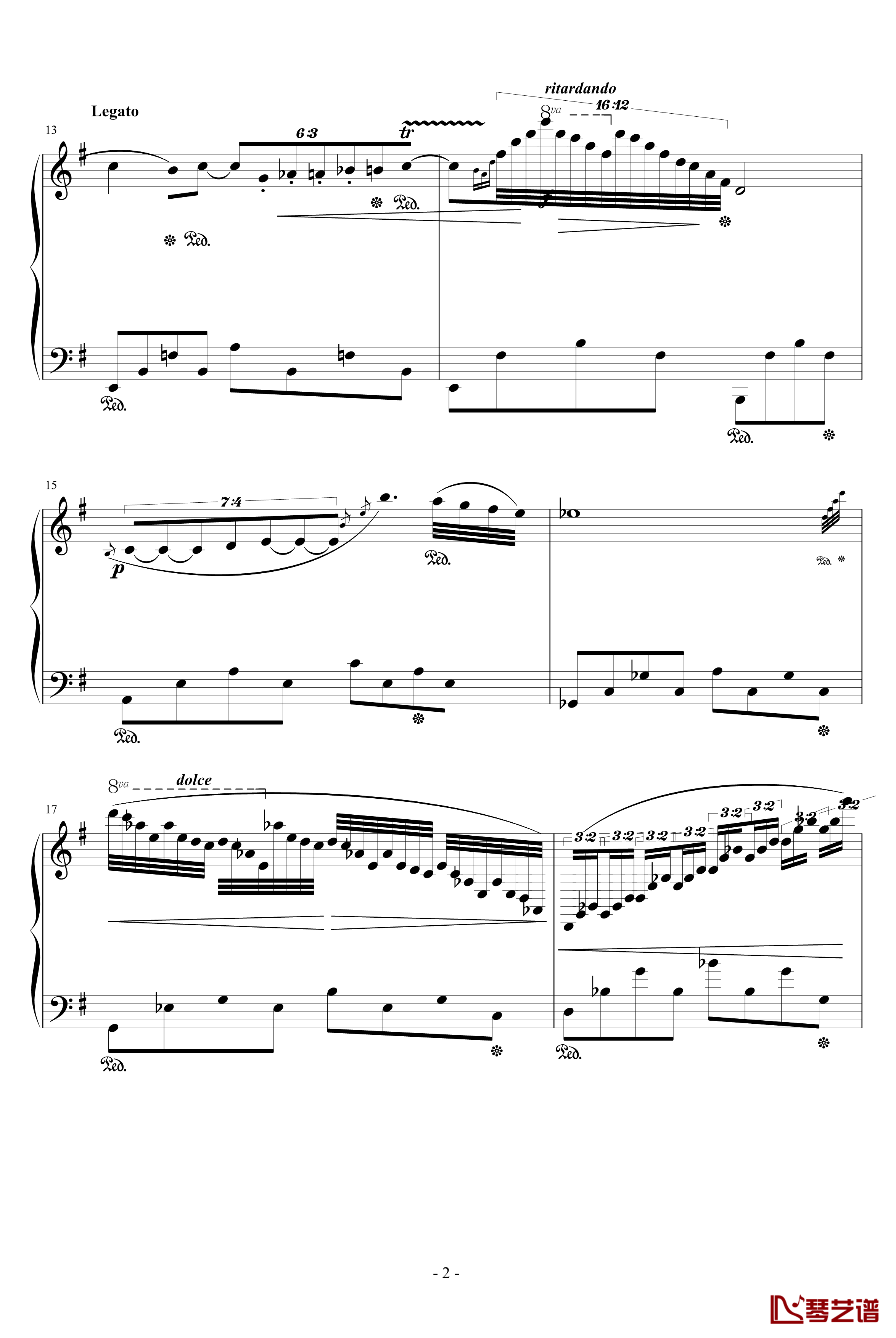流星的幻想钢琴谱-升c小调2