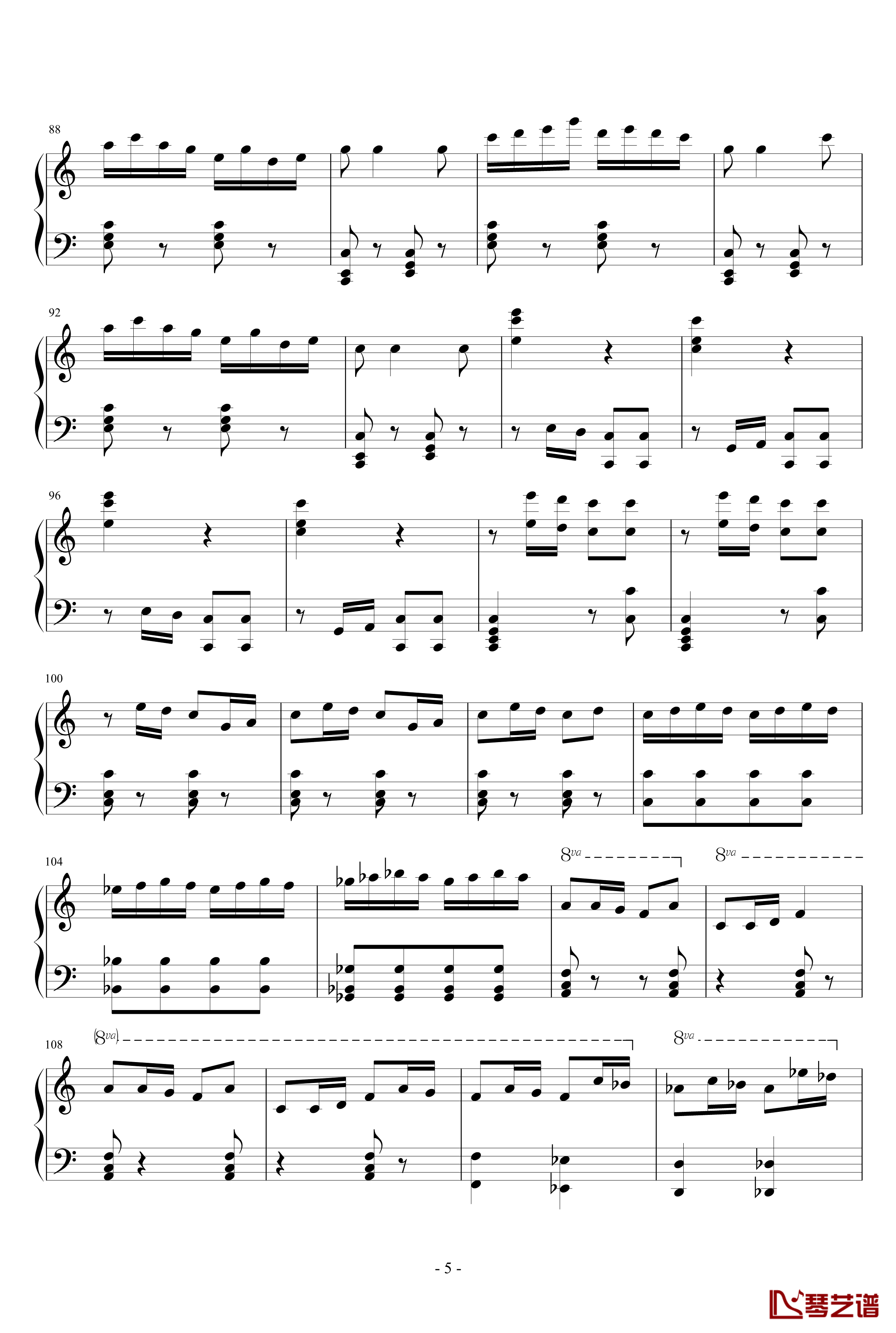春节序曲钢琴谱-钢琴-x.i.杰5