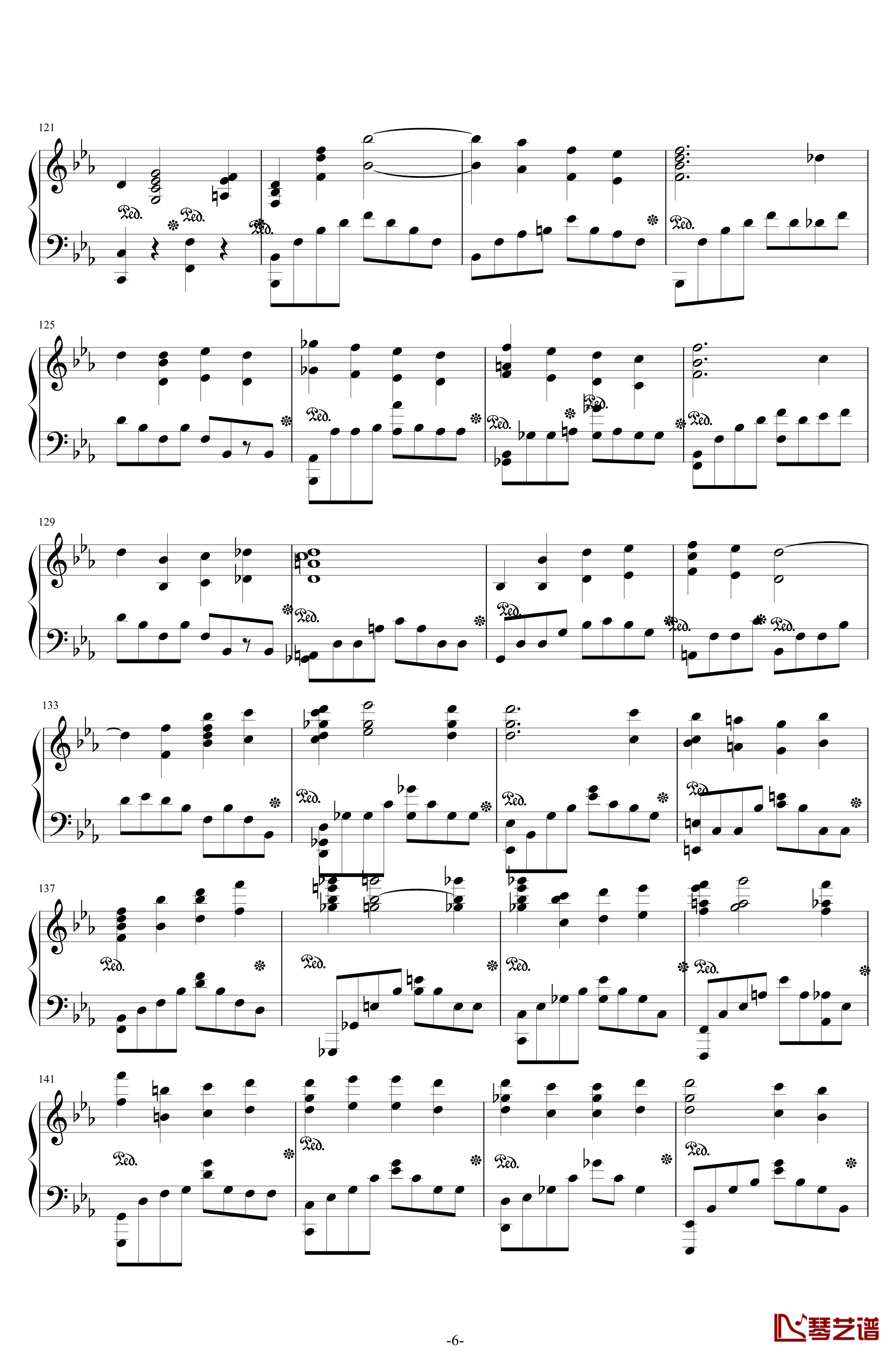 第二钢琴协奏曲钢琴谱-第三乐章独奏版-c小调-拉赫马尼若夫6