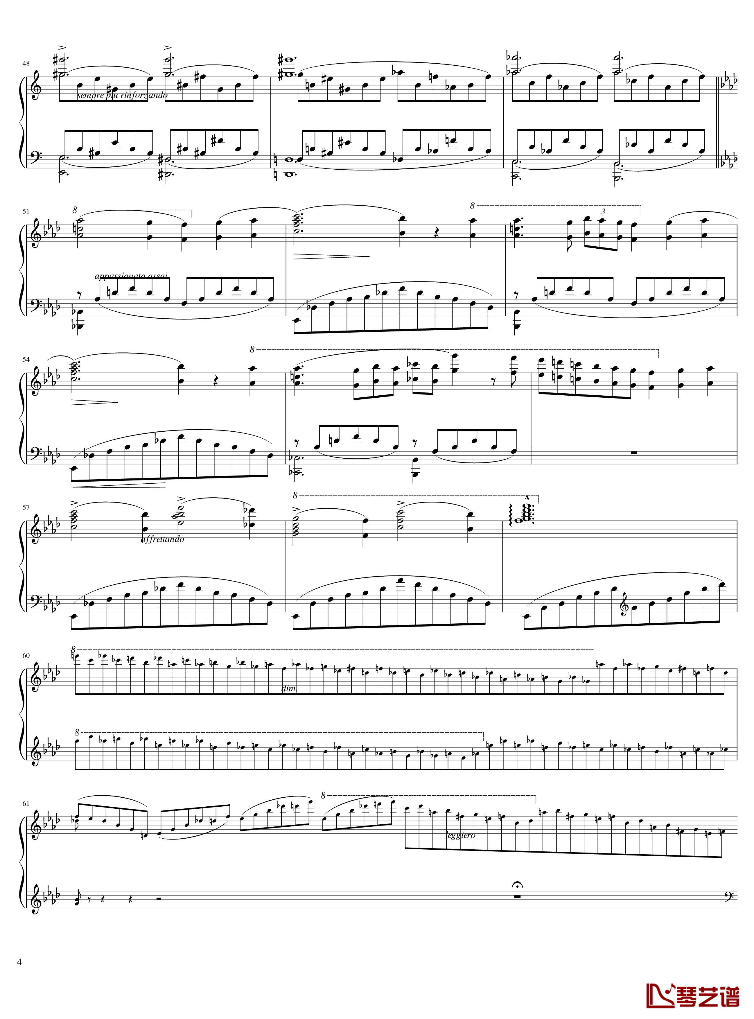Liebestraume No. 3钢琴曲- S.541-李斯特4