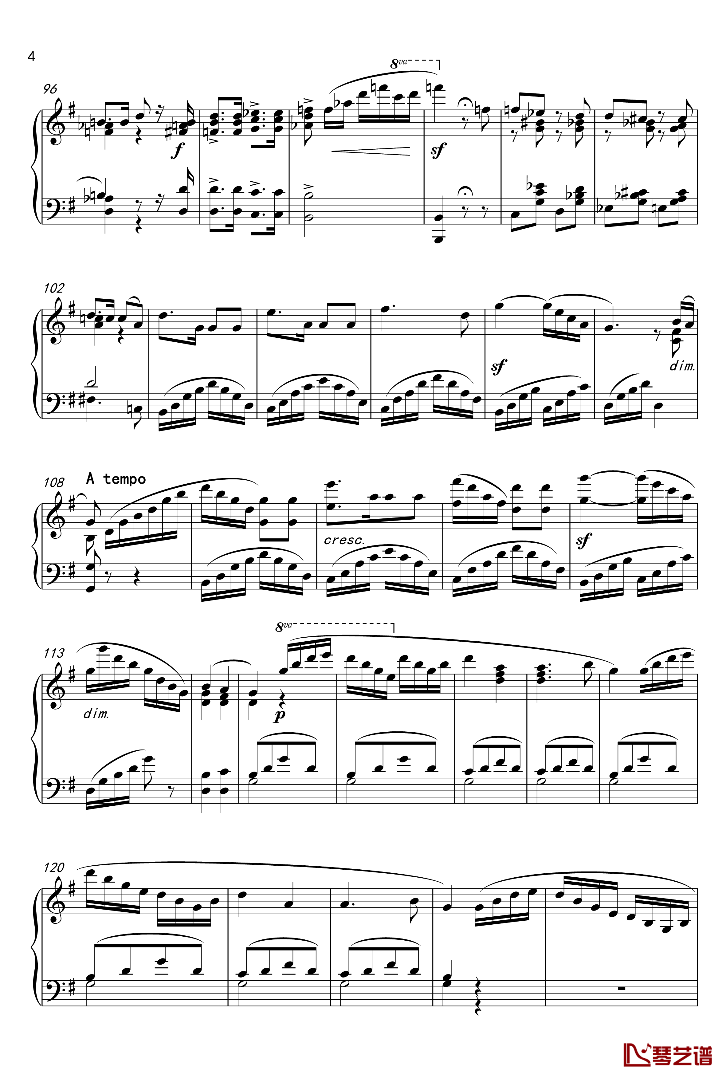 紫罗兰钢琴谱-莫扎特4